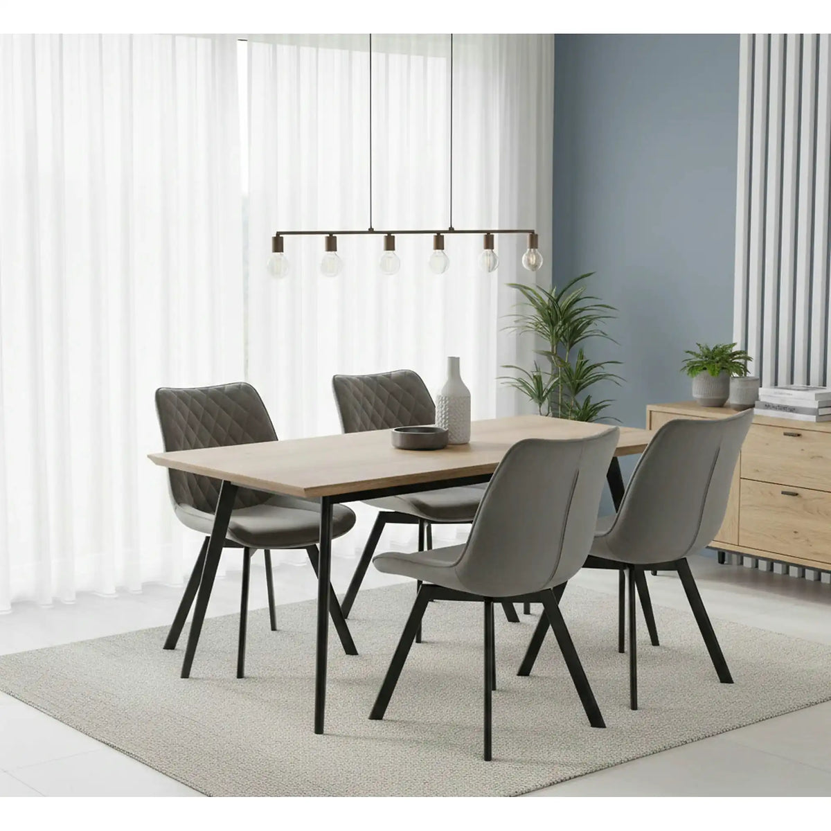 Scaun tapitat K520, gri/negru, stofa catifelata, rotativ, 45x63x80 cm