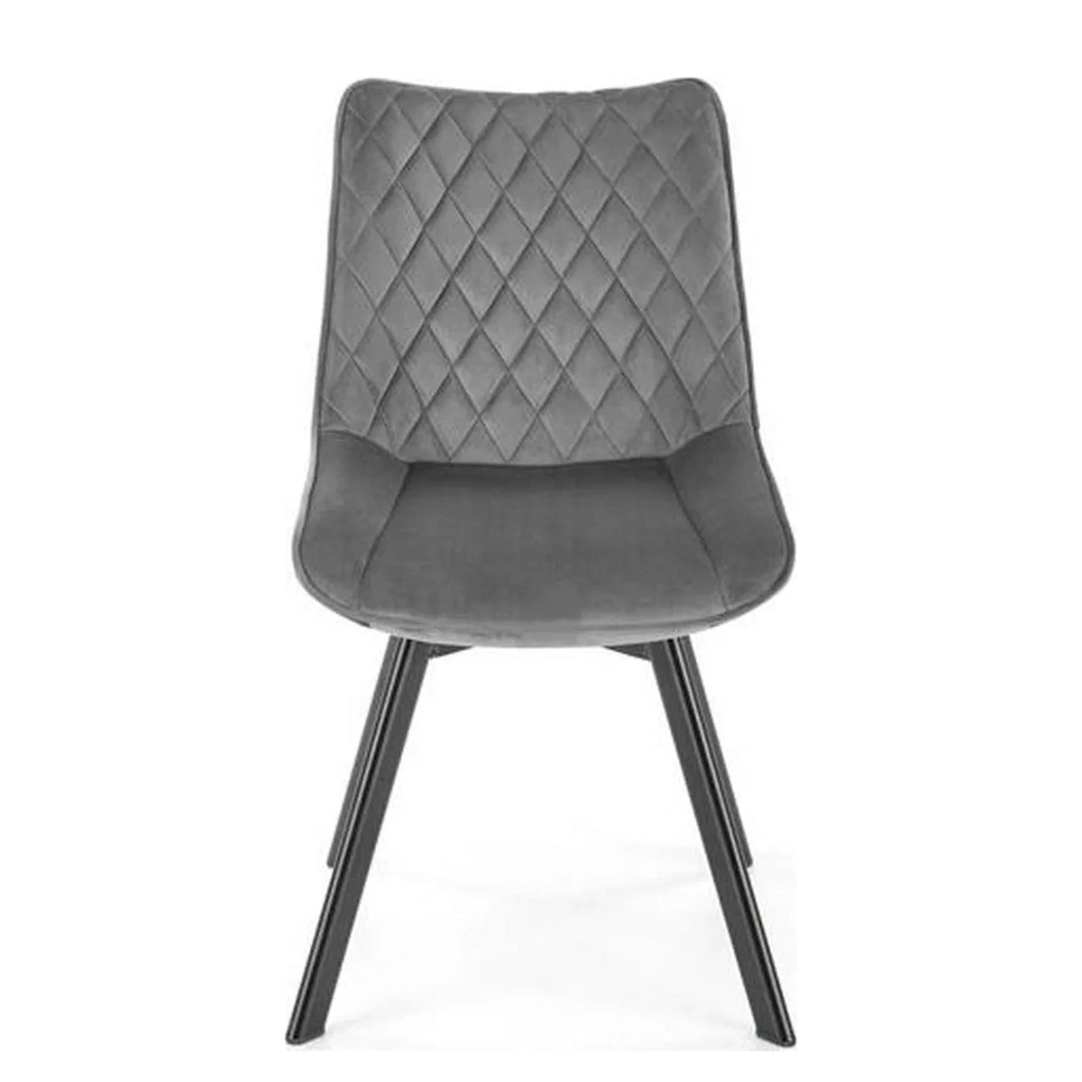 Scaun tapitat K520, gri/negru, stofa catifelata, rotativ, 45x63x80 cm