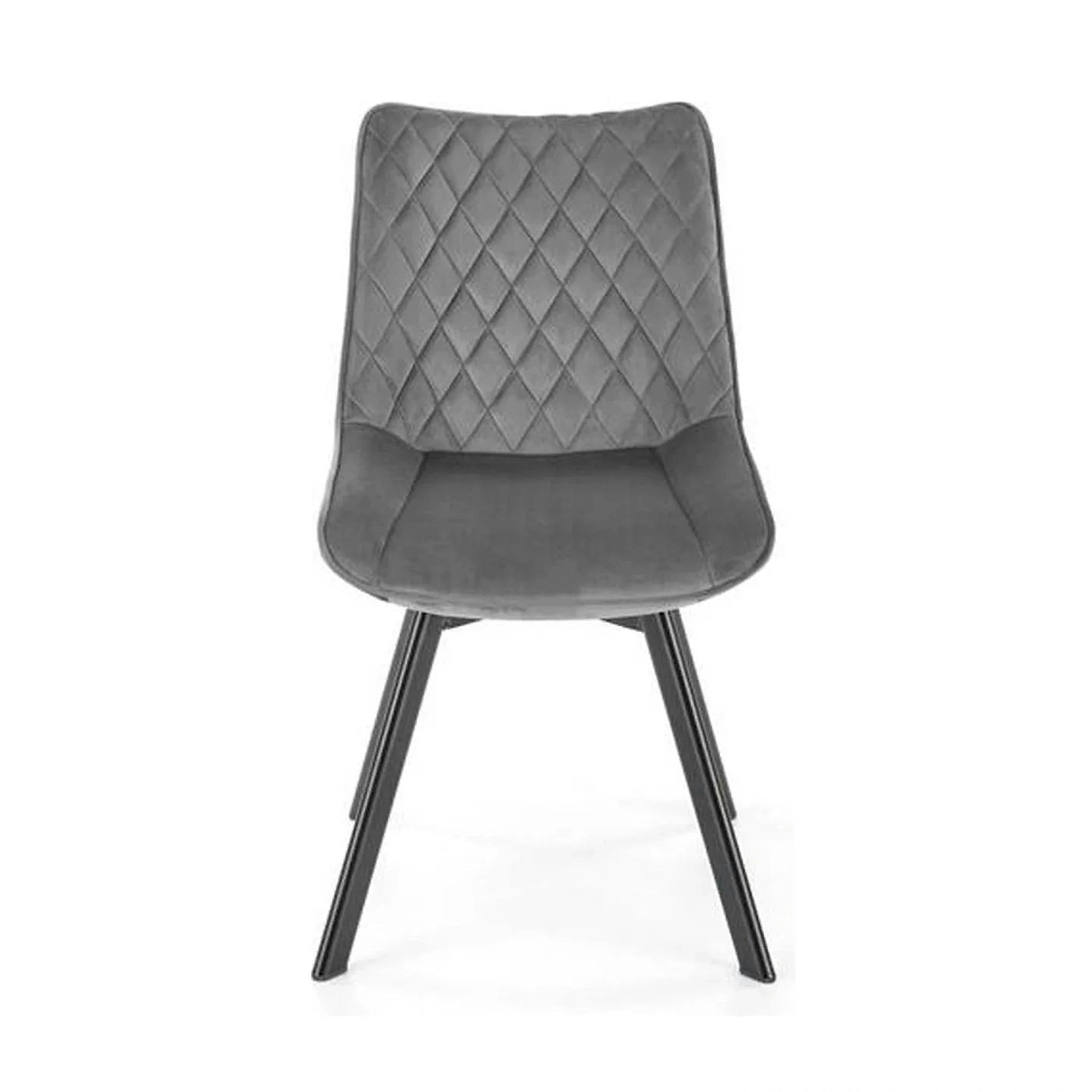 Scaun tapitat K520, gri/negru, stofa catifelata, rotativ, 45x63x80 cm
