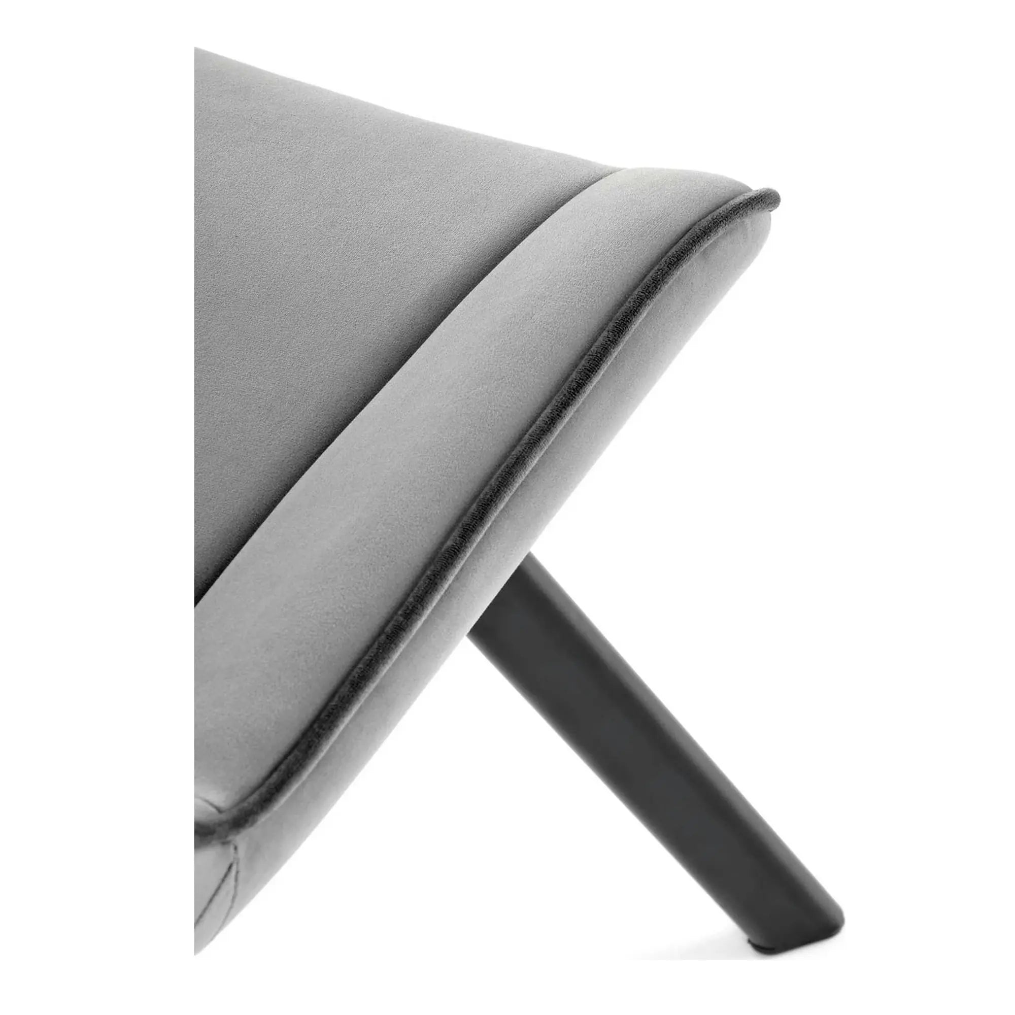 Scaun tapitat K520, gri/negru, stofa catifelata, rotativ, 45x63x80 cm