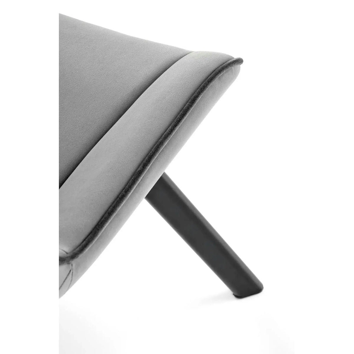 Scaun tapitat K520, gri/negru, stofa catifelata, rotativ, 45x63x80 cm