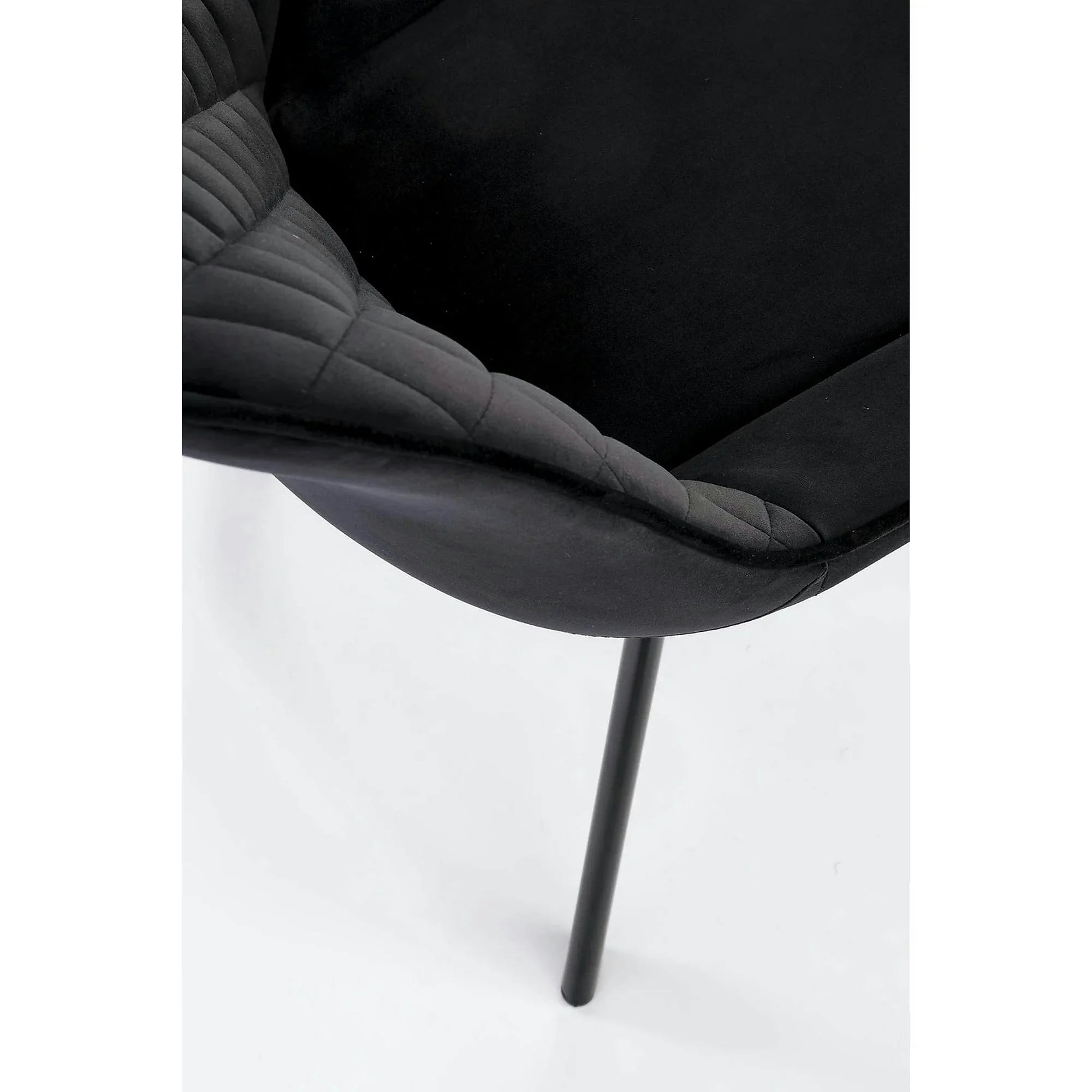 Scaun tapitat K520, negru, stofa catifelata, rotativ, 45x63x80 cm