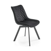 Scaun tapitat K520, negru, stofa catifelata, rotativ, 45x63x80 cm