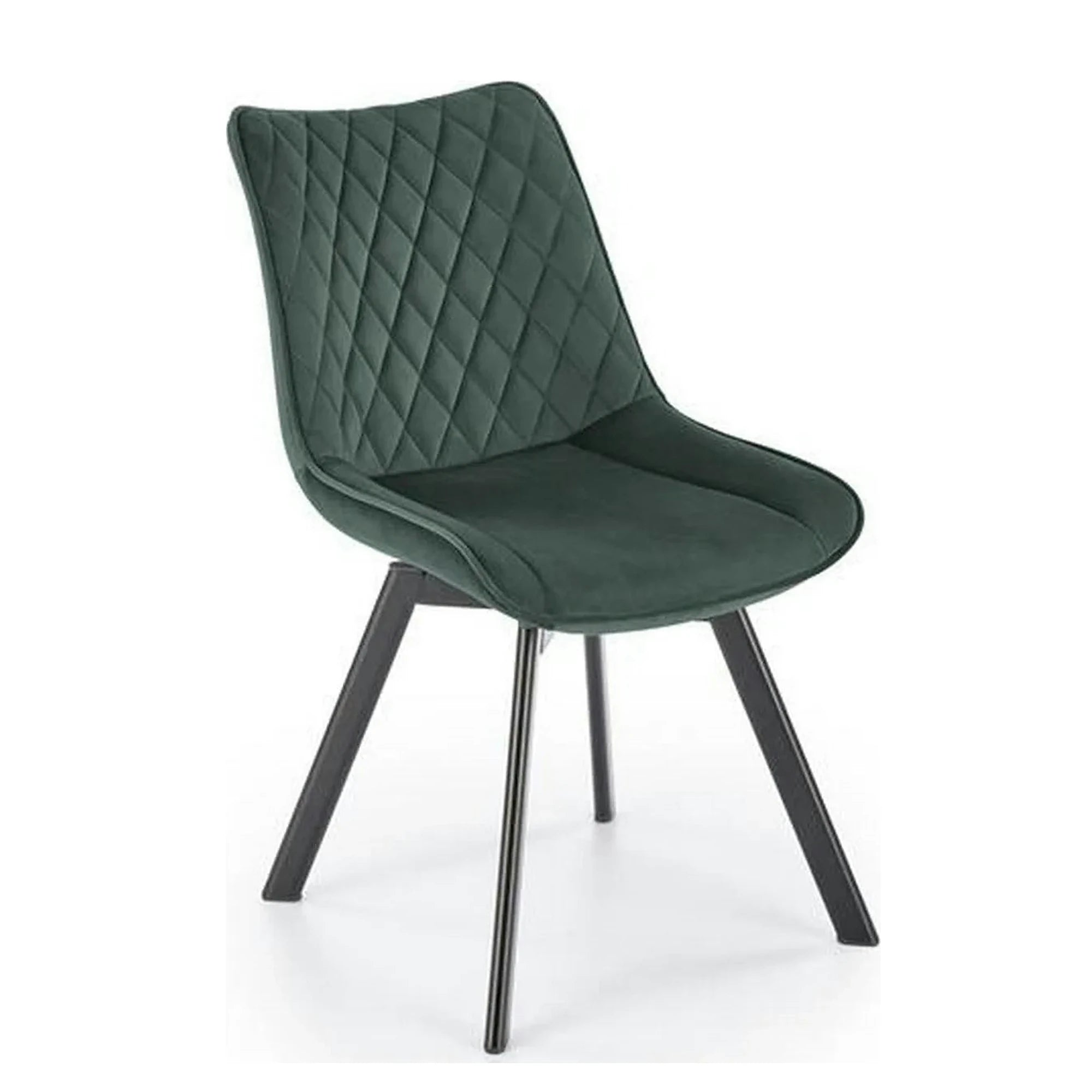 Scaun tapitat K520, verde/negru, stofa catifelata, 45x63x80 cm