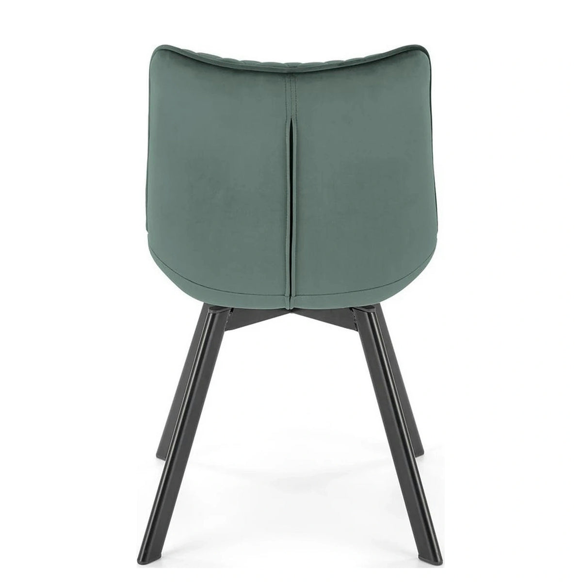 Scaun tapitat K520, verde/negru, stofa catifelata, 45x63x80 cm