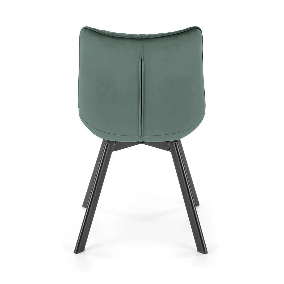 Scaun tapitat K520, verde/negru, stofa catifelata, 45x63x80 cm