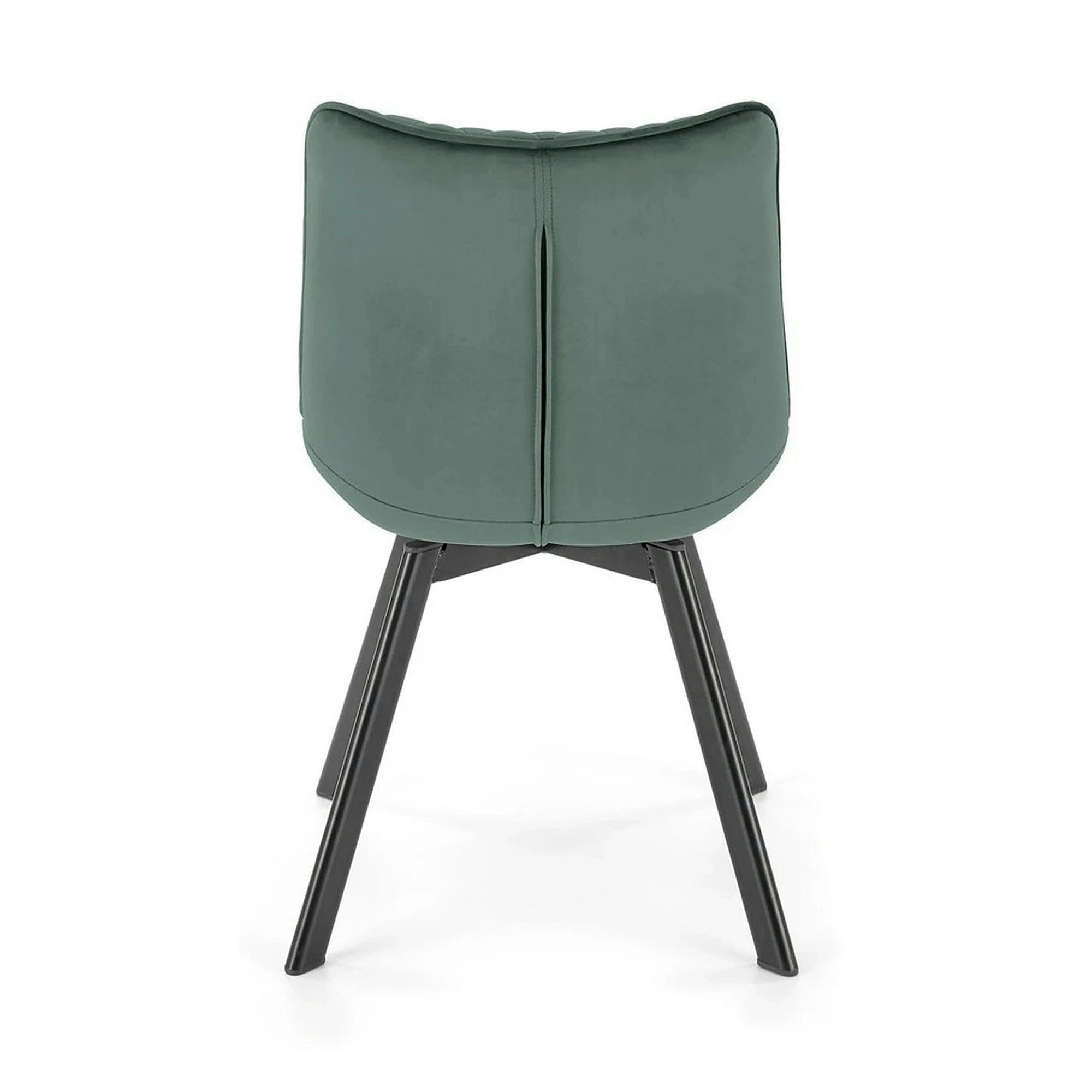 Scaun tapitat K520, verde/negru, stofa catifelata, 45x63x80 cm