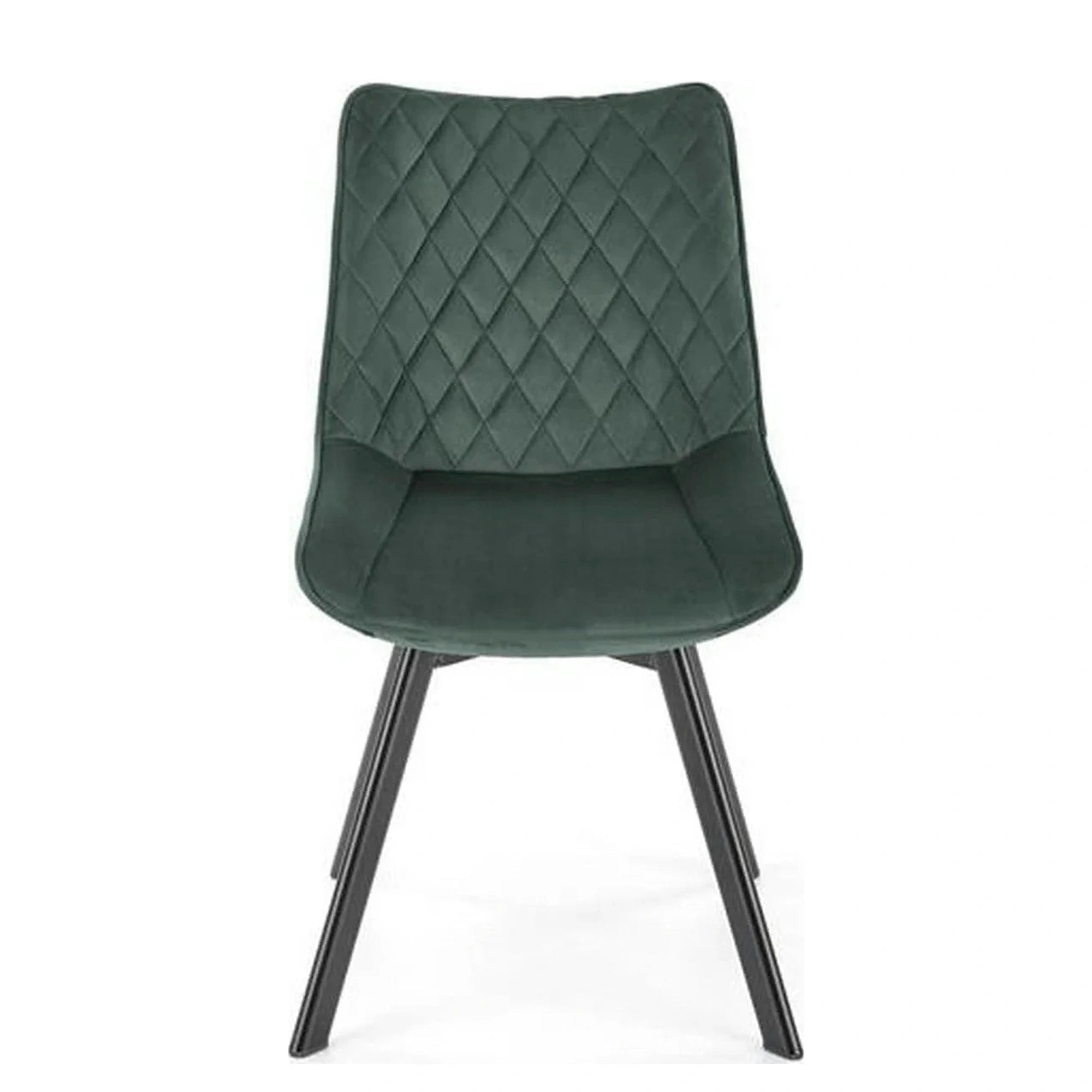 Scaun tapitat K520, verde/negru, stofa catifelata, 45x63x80 cm