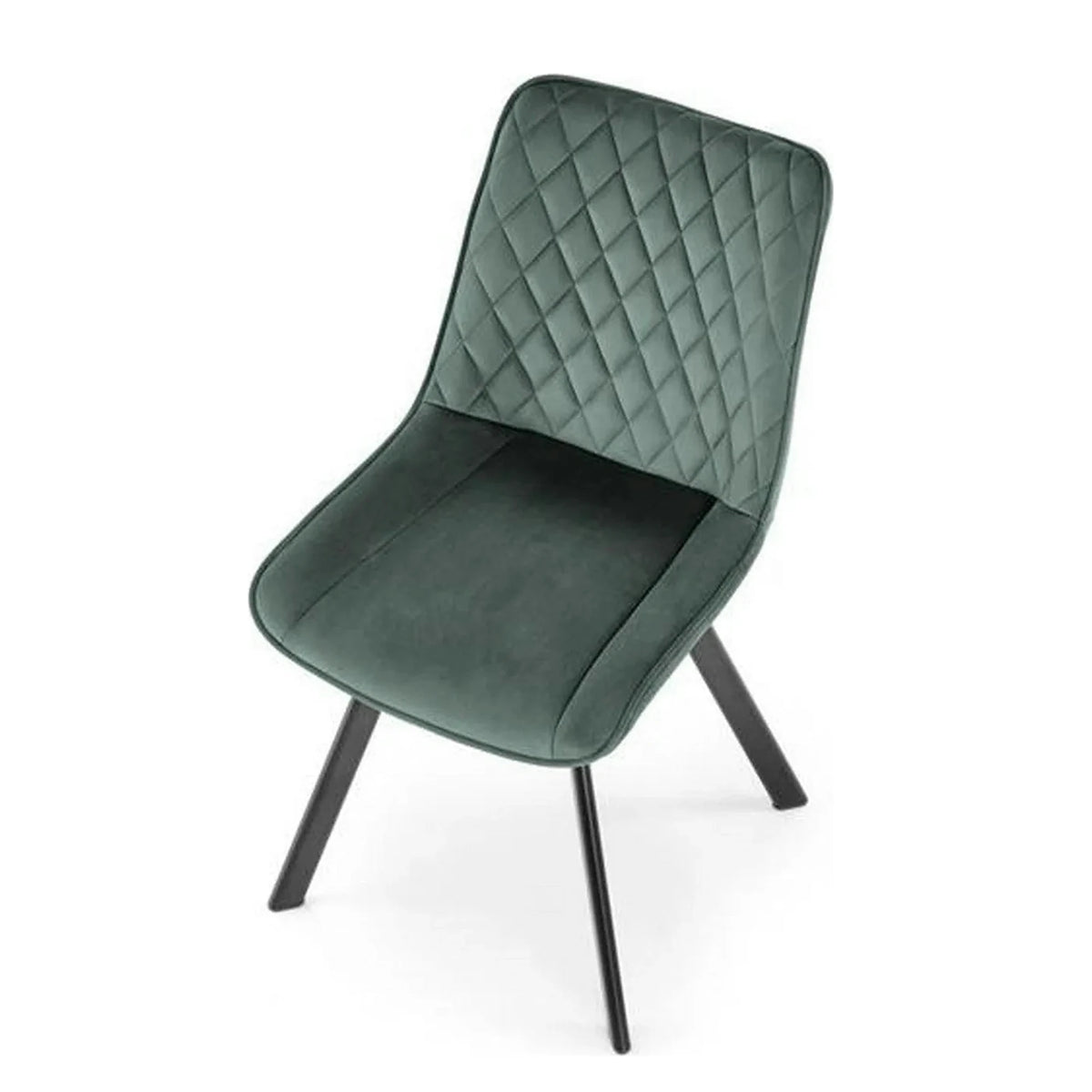Scaun tapitat K520, verde/negru, stofa catifelata, 45x63x80 cm