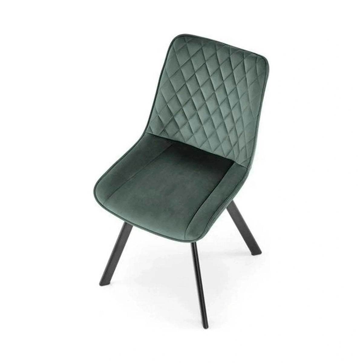 Scaun tapitat K520, verde/negru, stofa catifelata, 45x63x80 cm