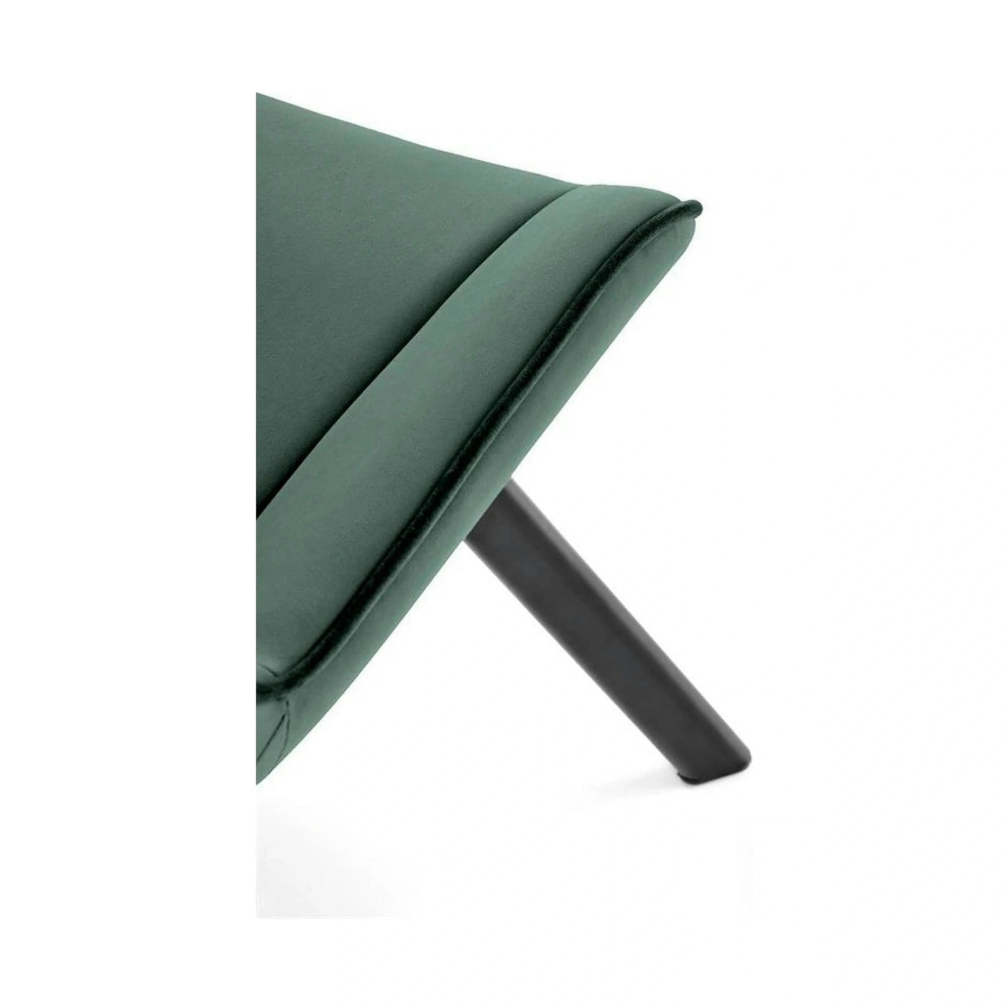 Scaun tapitat K520, verde/negru, stofa catifelata, 45x63x80 cm