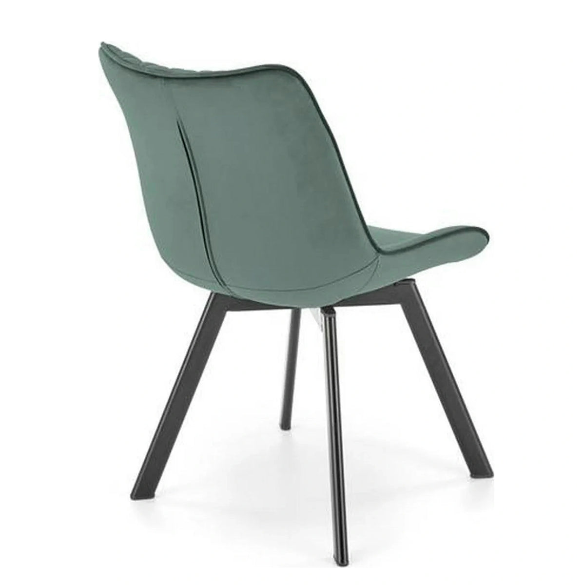 Scaun tapitat K520, verde/negru, stofa catifelata, 45x63x80 cm