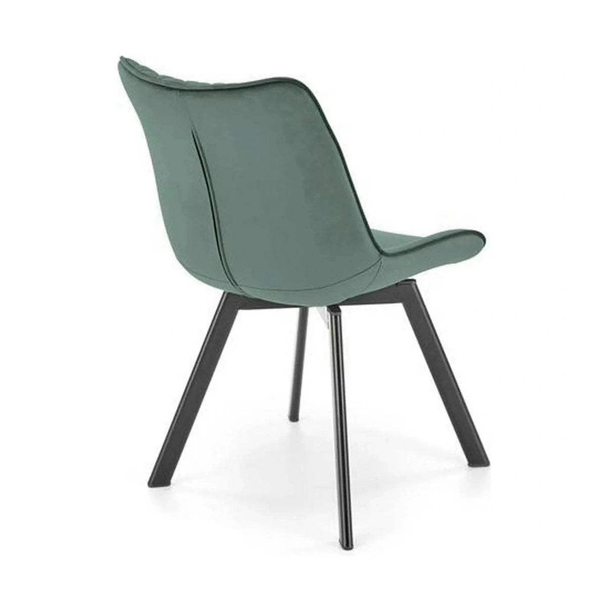 Scaun tapitat K520, verde/negru, stofa catifelata, 45x63x80 cm