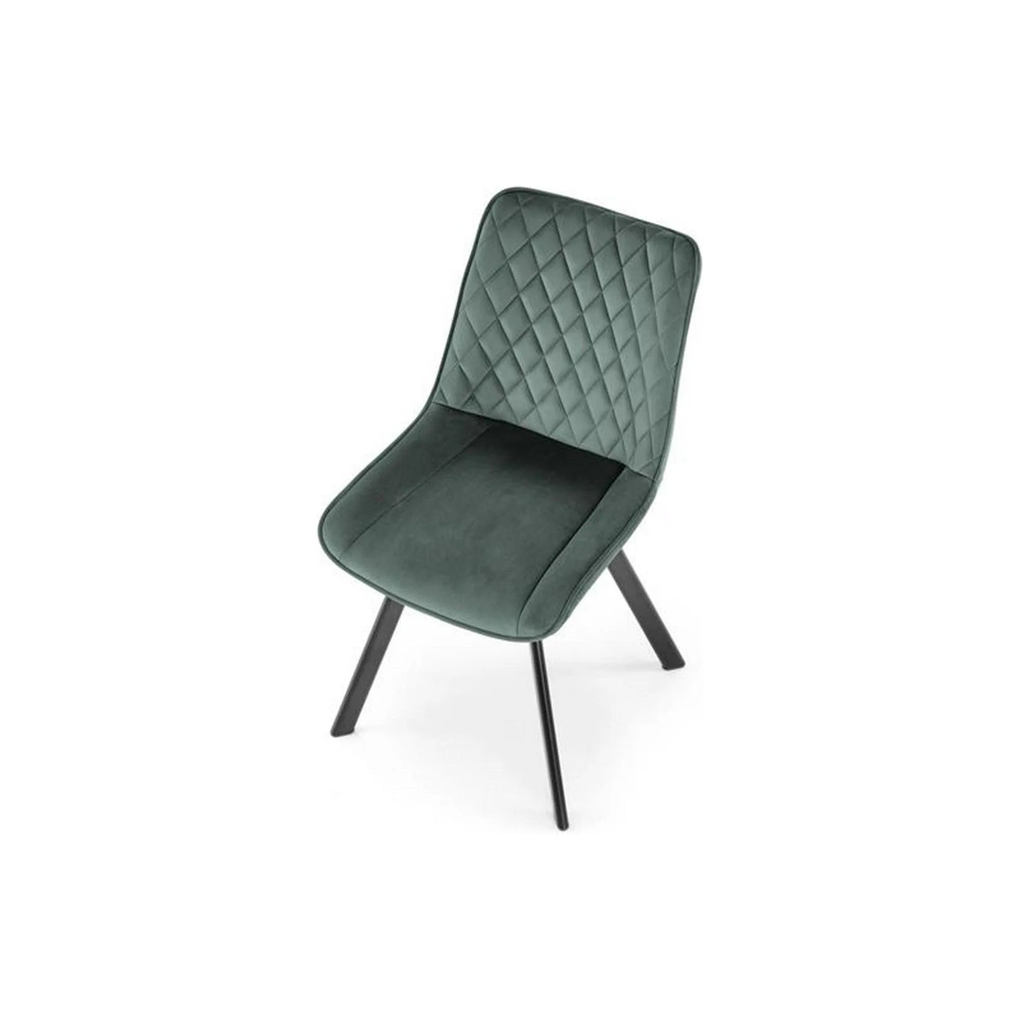 Scaun tapitat K520, verde/negru, stofa catifelata, 45x63x80 cm