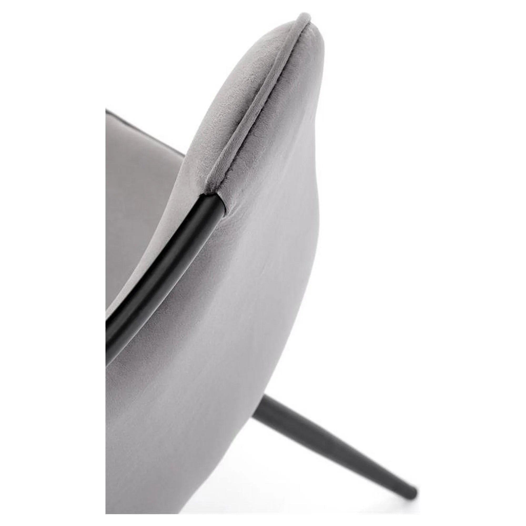 Scaun tapitat K521, gri/negru, stofa catifelata/metal, 46x58x83 cm