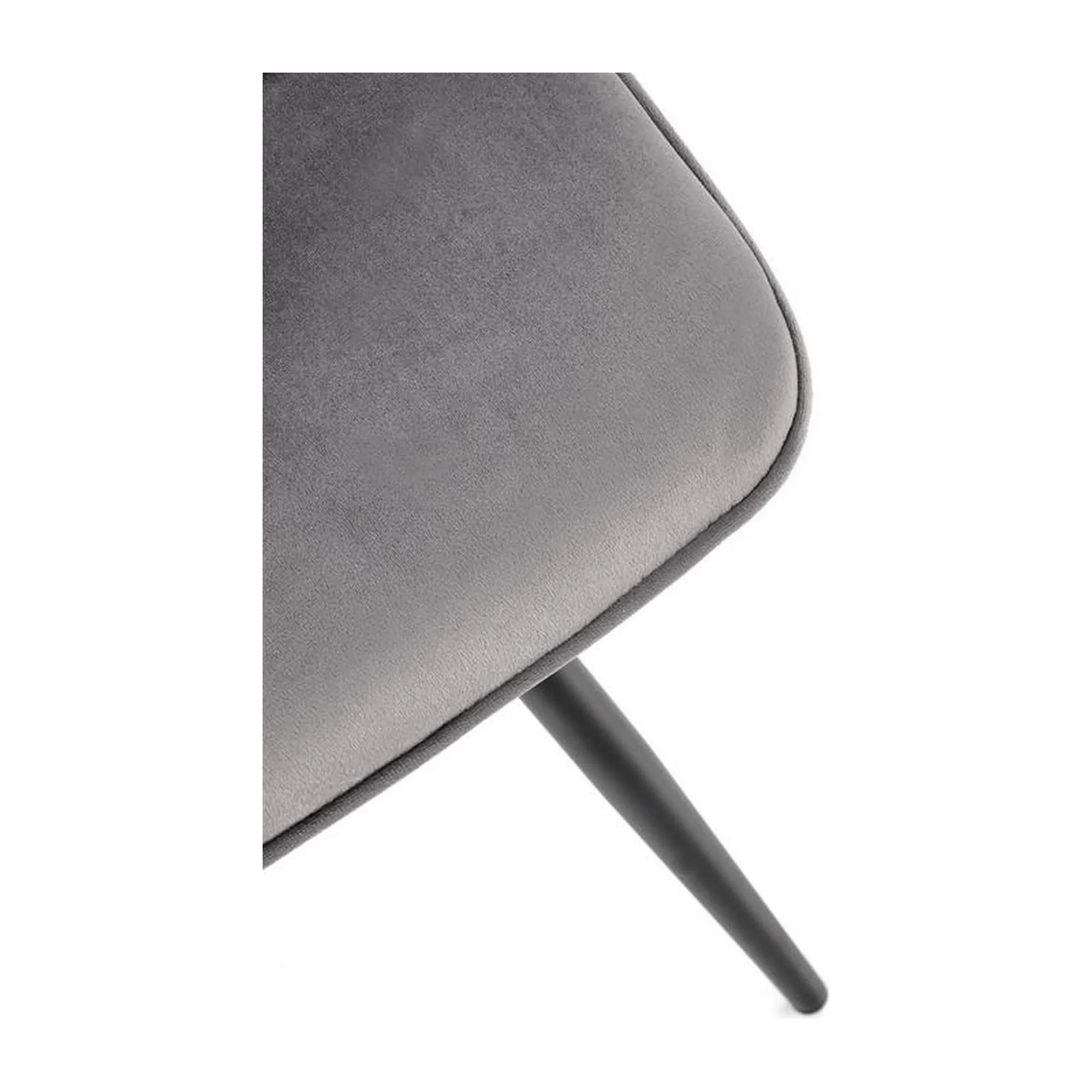 Scaun tapitat K521, gri/negru, stofa catifelata/metal, 46x58x83 cm
