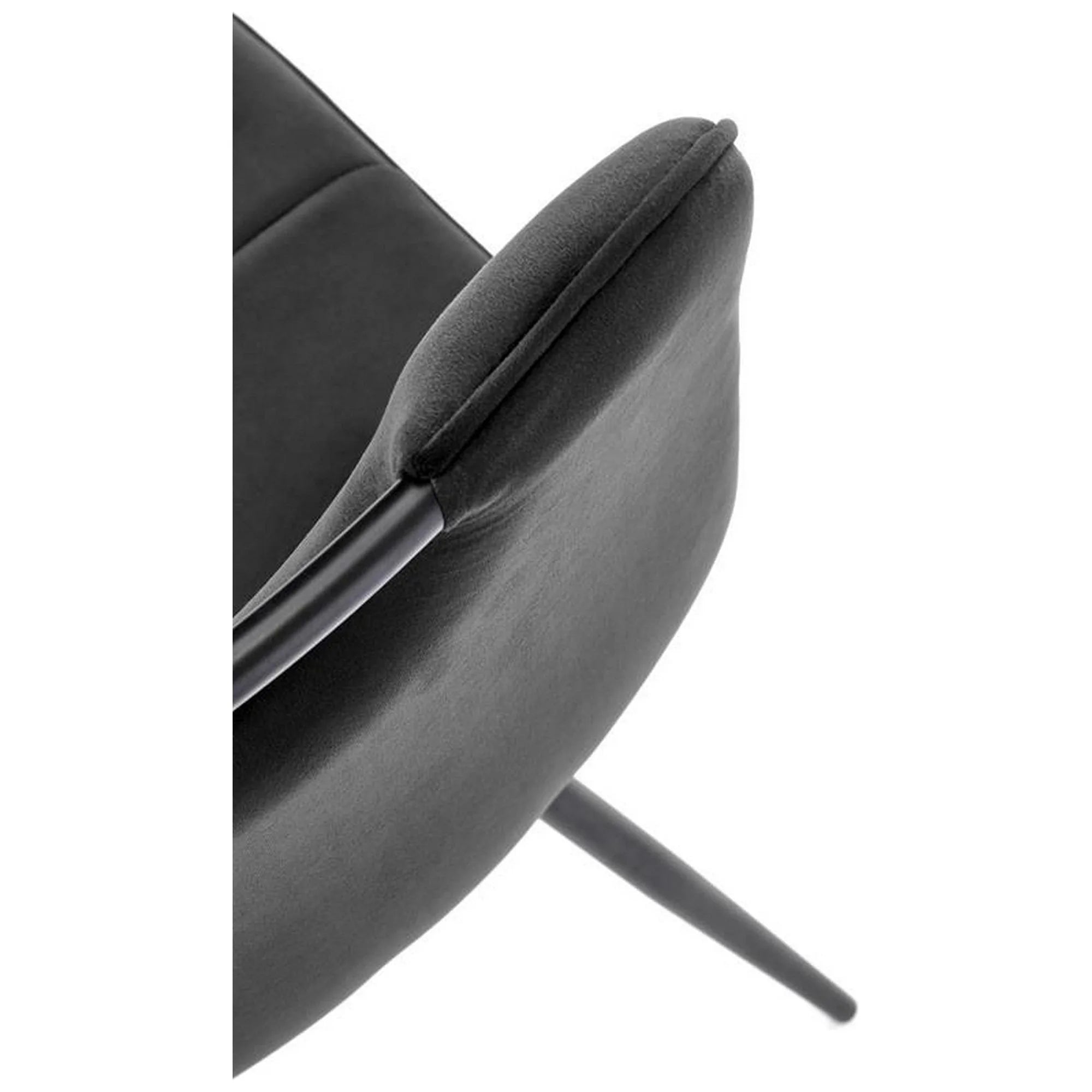 Scaun tapitat K521, negru, stofa catifelata, 46x58x83 cm