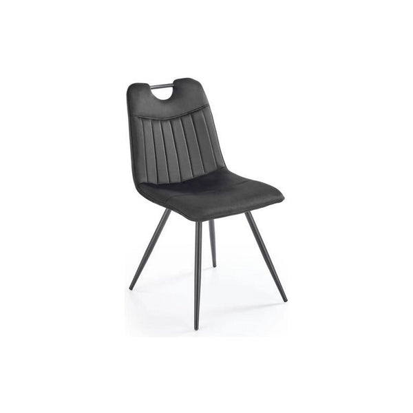 Scaun tapitat K521, negru, stofa catifelata, 46x58x83 cm