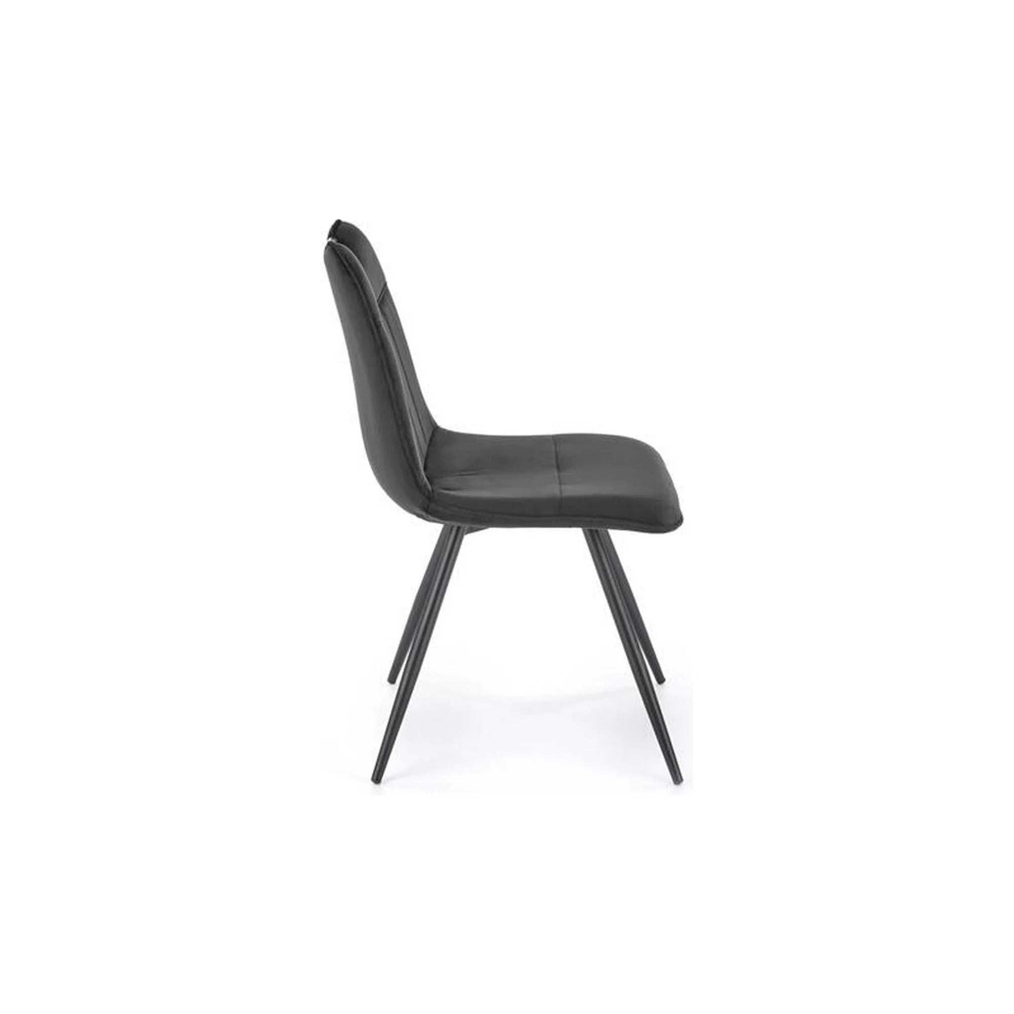 Scaun tapitat K521, negru, stofa catifelata, 46x58x83 cm