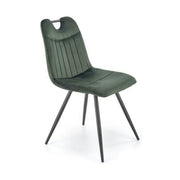 Scaun tapitat K521, verde/negru, stofa catifelata, 46x58x83 cm
