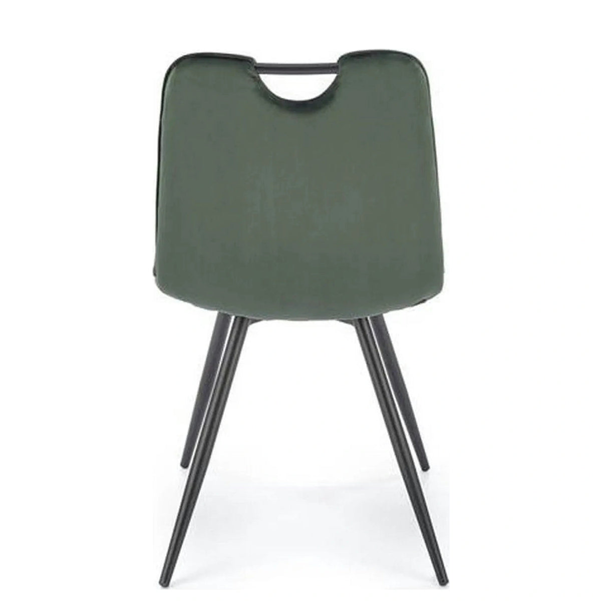 Scaun tapitat K521, verde/negru, stofa catifelata, 46x58x83 cm