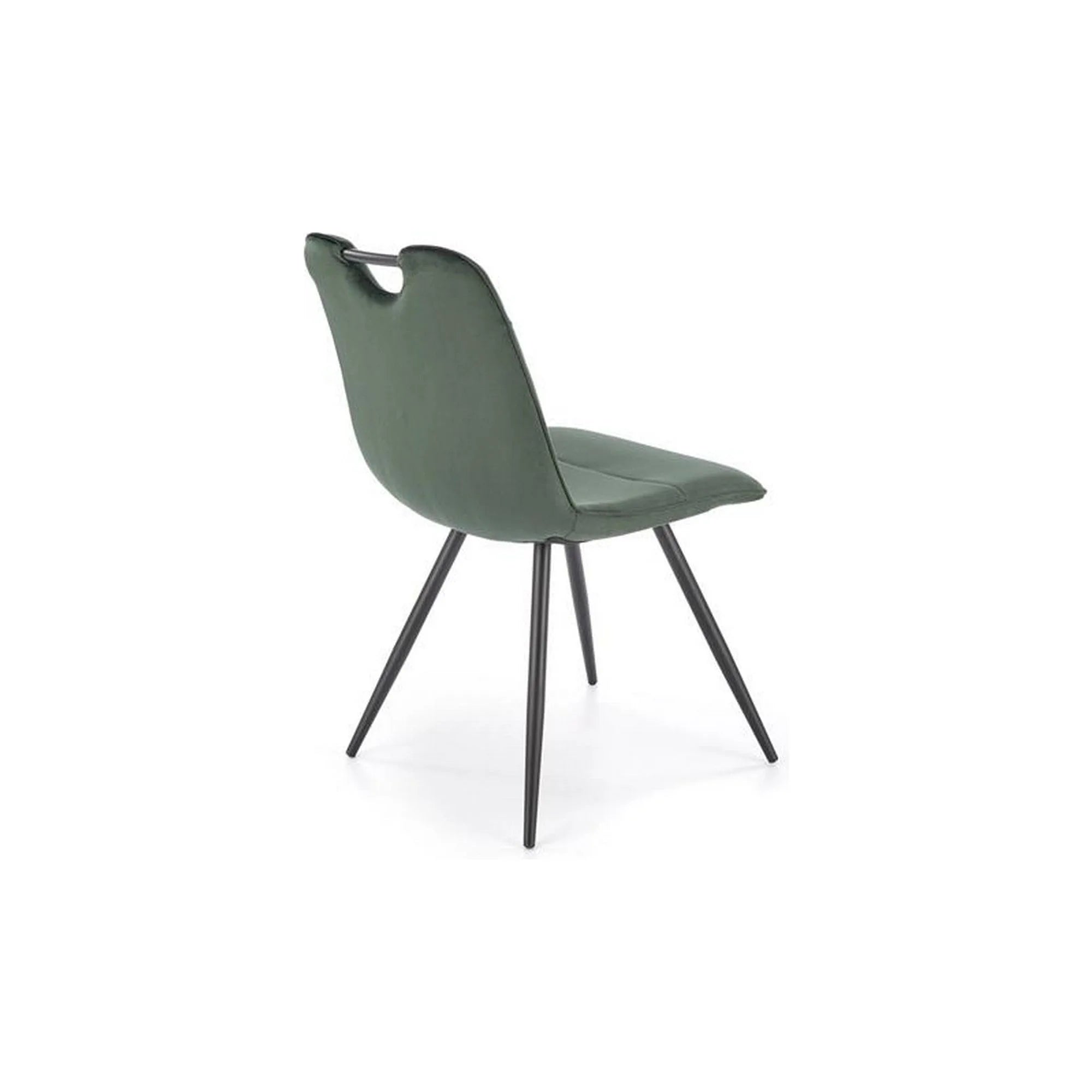 Scaun tapitat K521, verde/negru, stofa catifelata, 46x58x83 cm