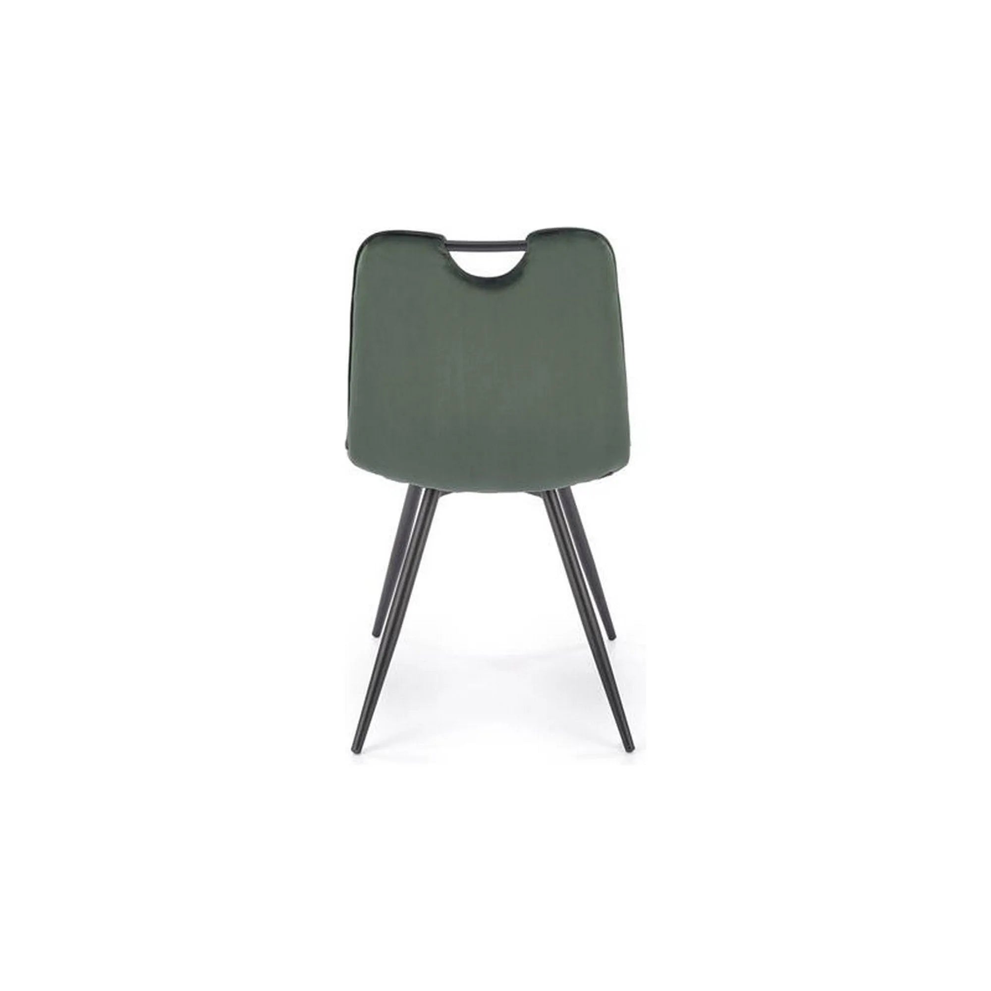 Scaun tapitat K521, verde/negru, stofa catifelata, 46x58x83 cm