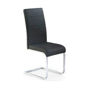 Scaun tapitat K85, negru/crom, metal/piele ecologica, 42X56X100 CM