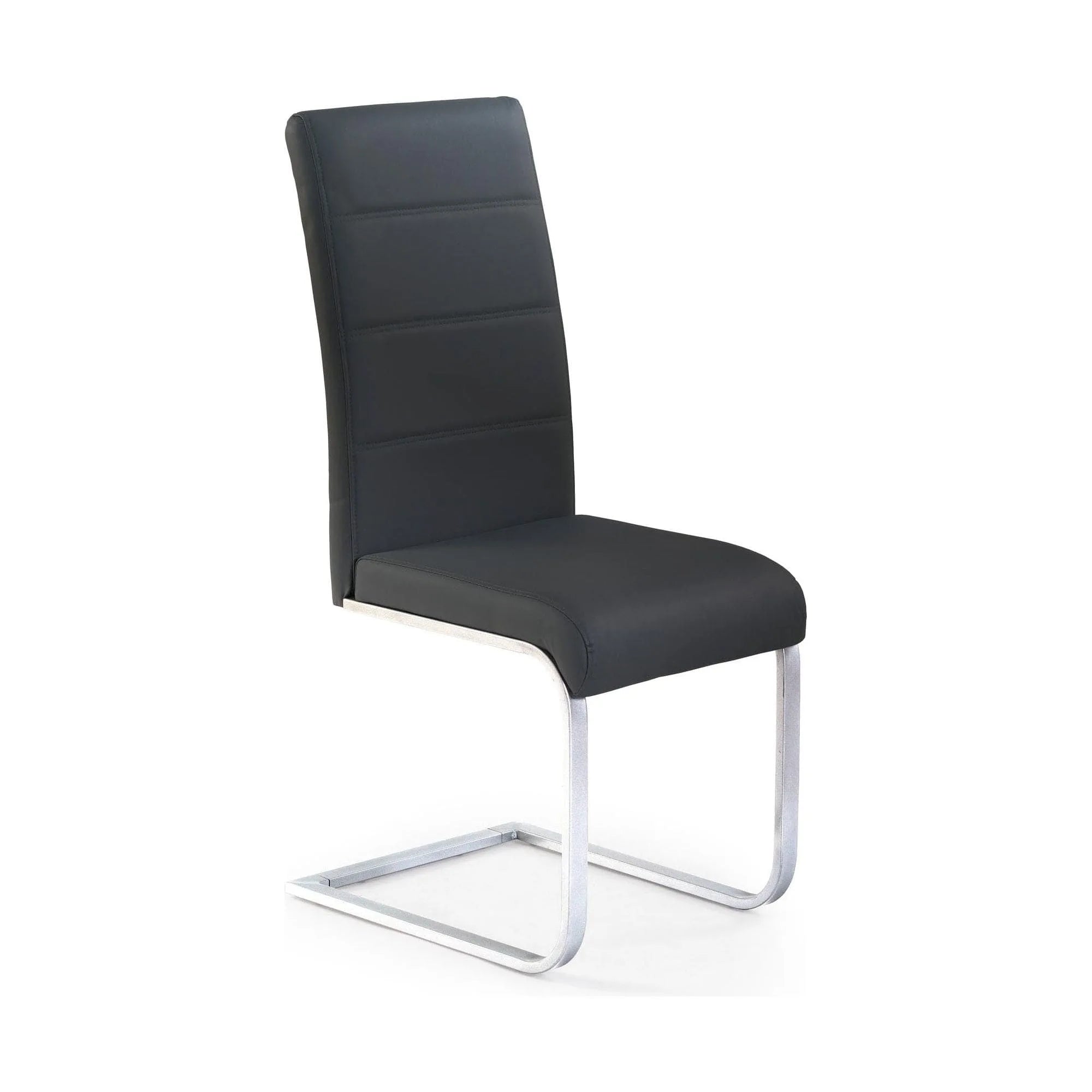Scaun tapitat K85, negru/crom, metal/piele ecologica, 42X56X100 CM