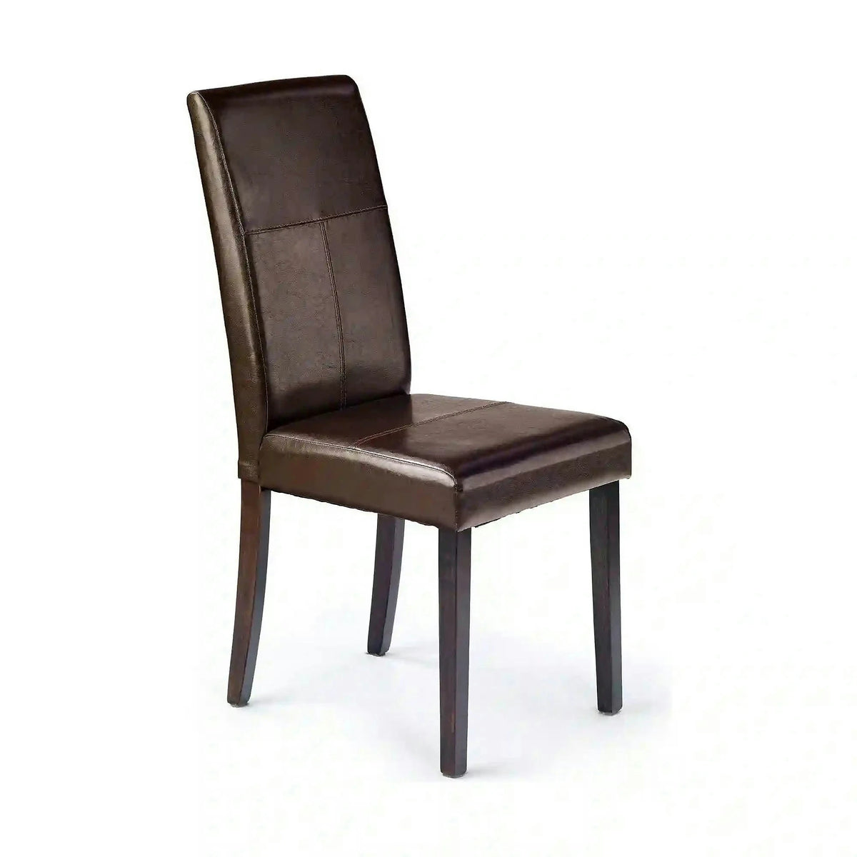 Scaun tapitat Kerry, maro/wenge, lemn malaezian/piele ecologica, 45X46X95 CM