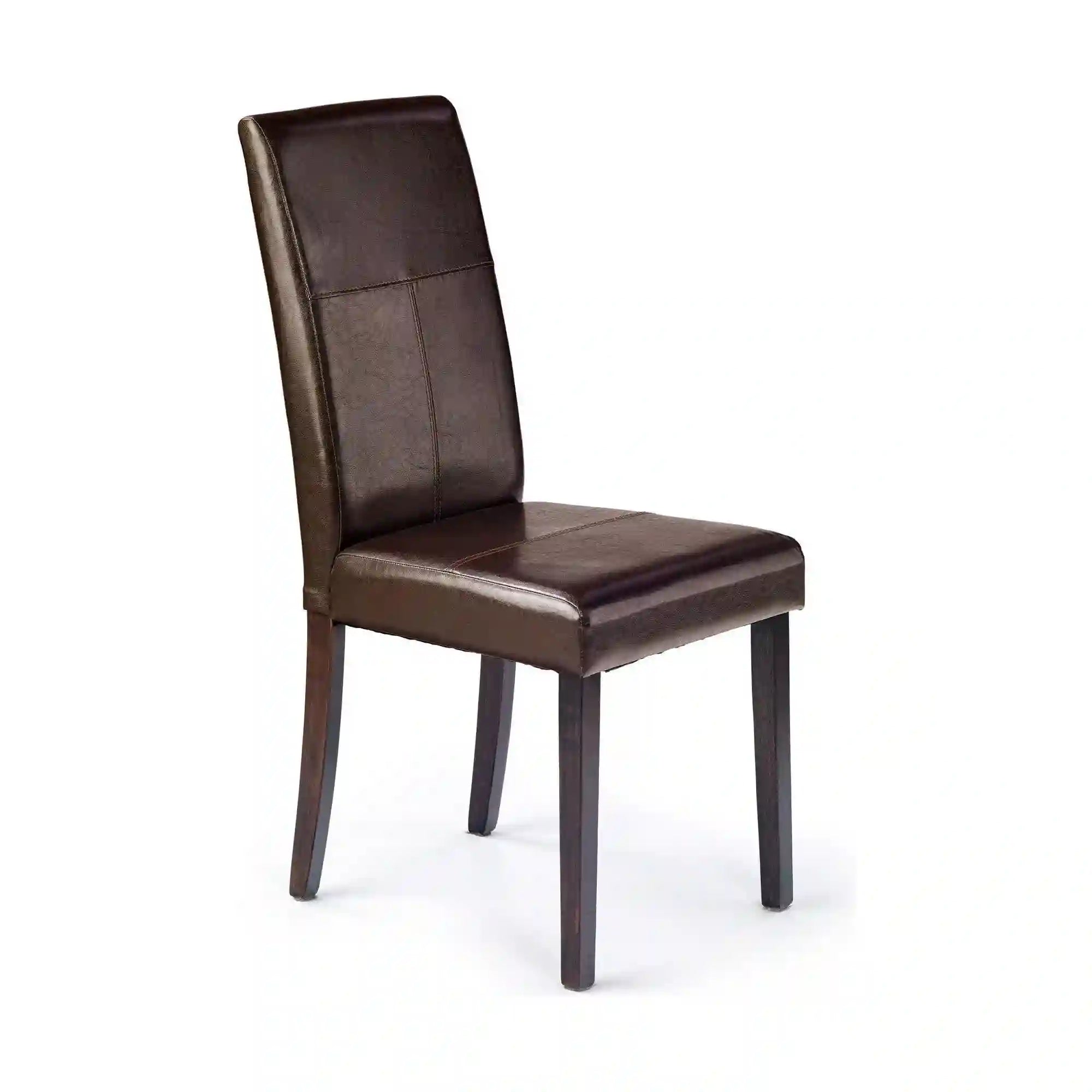 Scaun tapitat Kerry, maro/wenge, lemn malaezian/piele ecologica, 45X46X95 CM