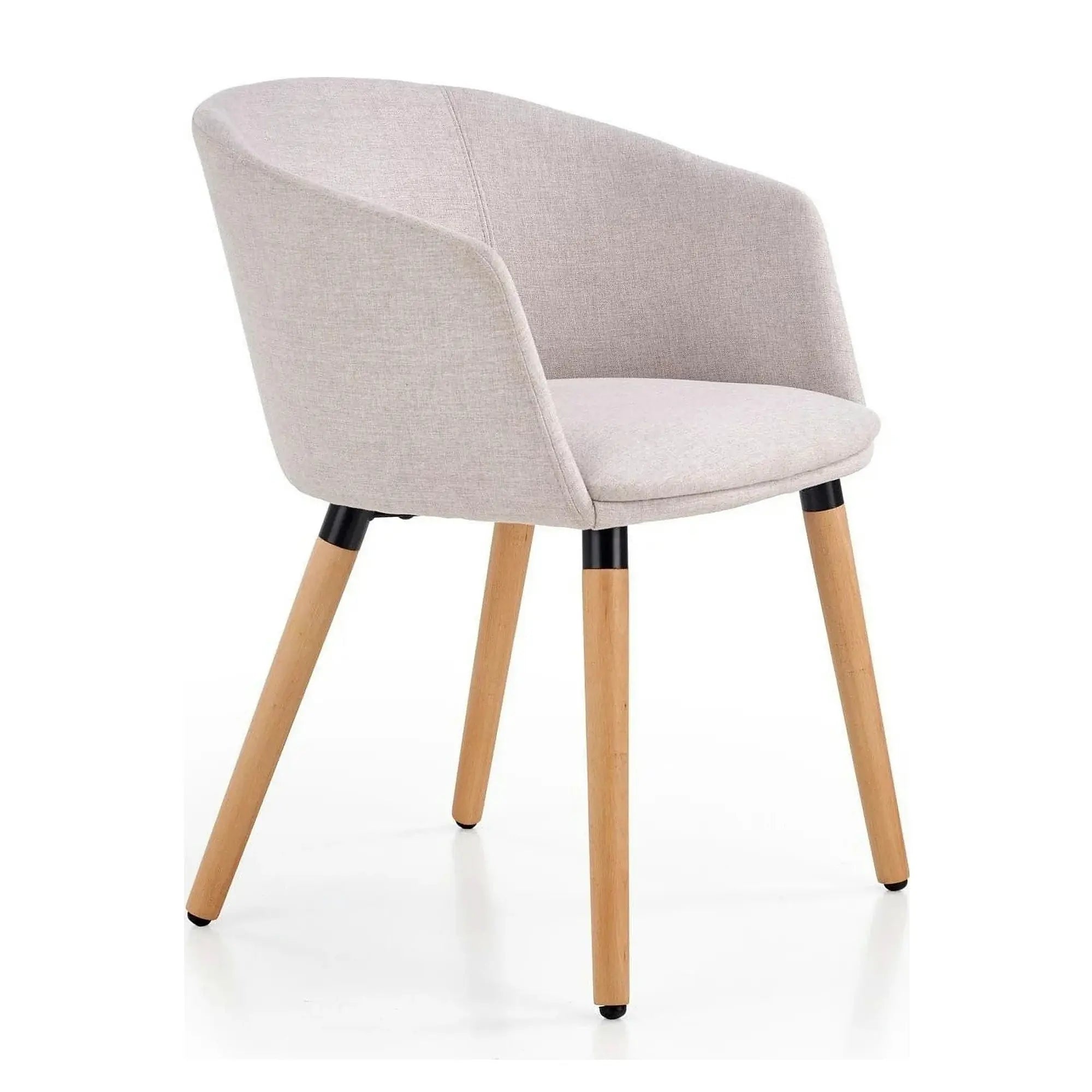 Scaun tapitat living K266, bej/stejar, stofa clasica/lemn, 56X56X72 CM
