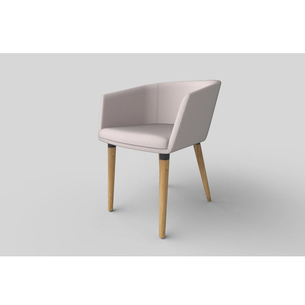 Scaun tapitat living K266, bej/stejar, stofa clasica/lemn, 56X56X72 CM