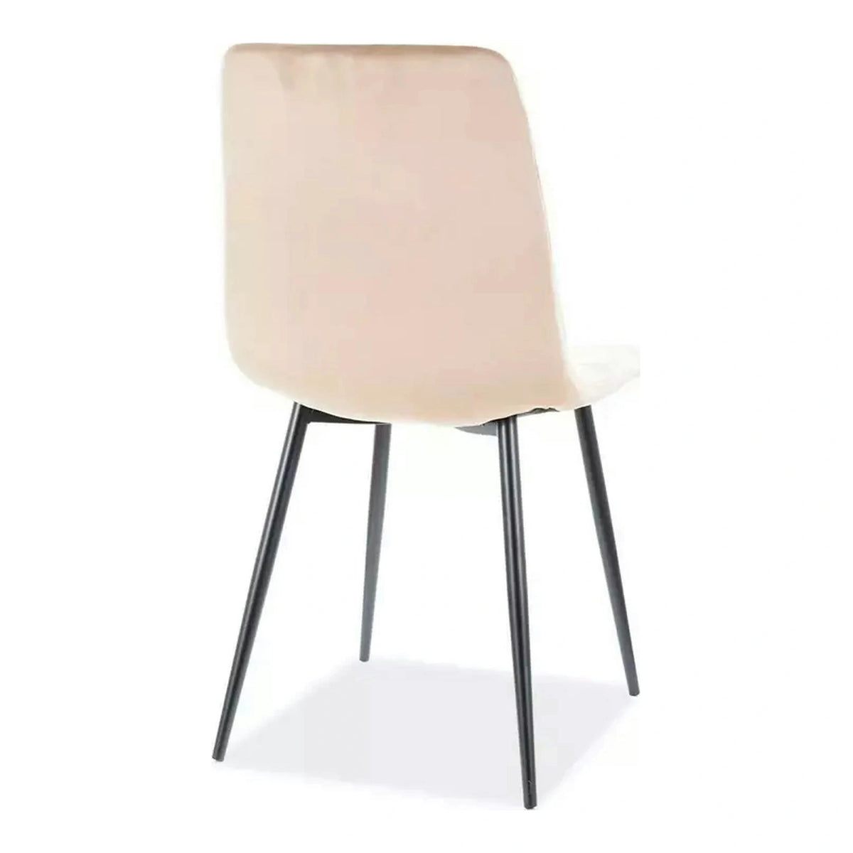 Scaun tapitat MILA, bej/negru, stofa catifelata/metal, 45x41x86 cm