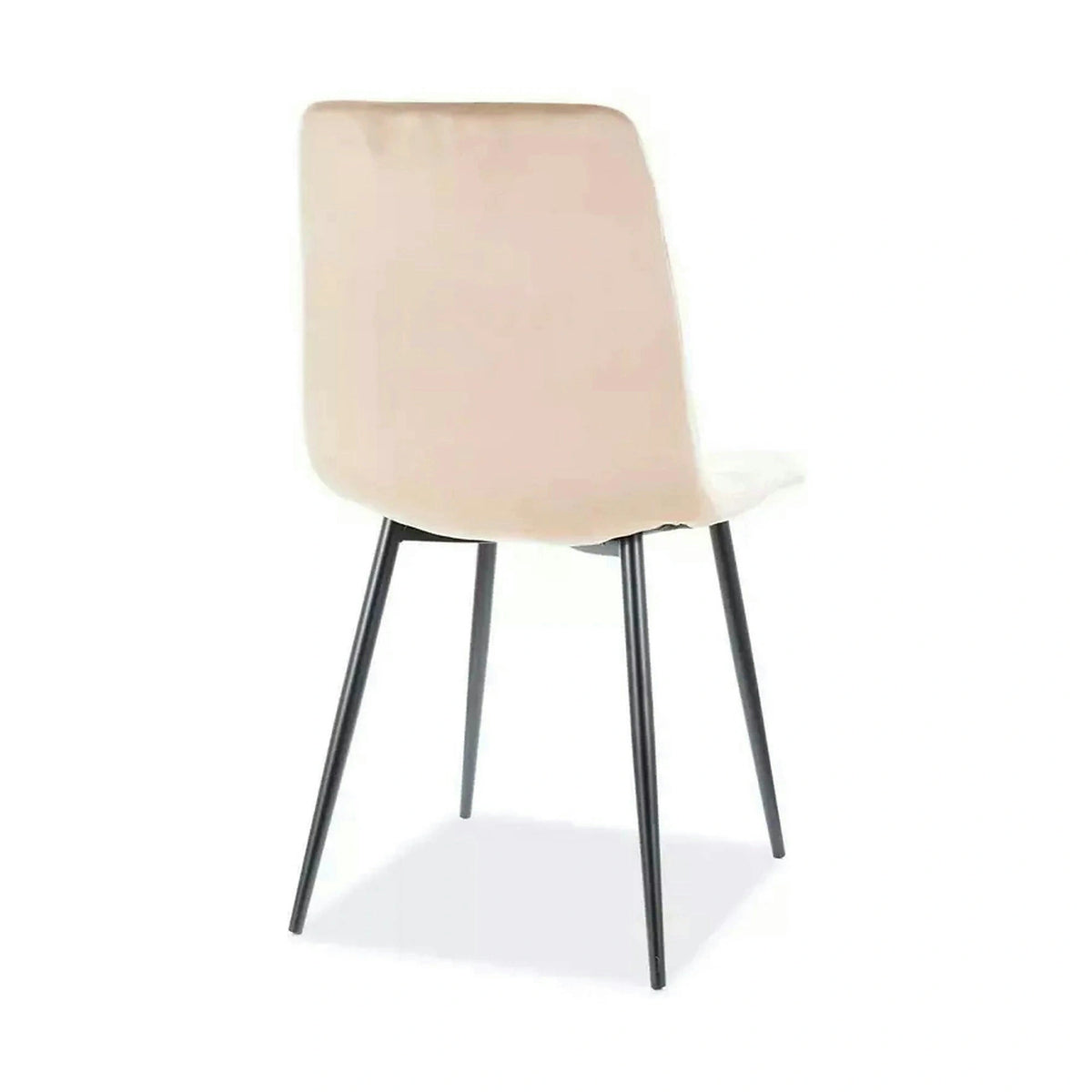 Scaun tapitat MILA, bej/negru, stofa catifelata/metal, 45x41x86 cm