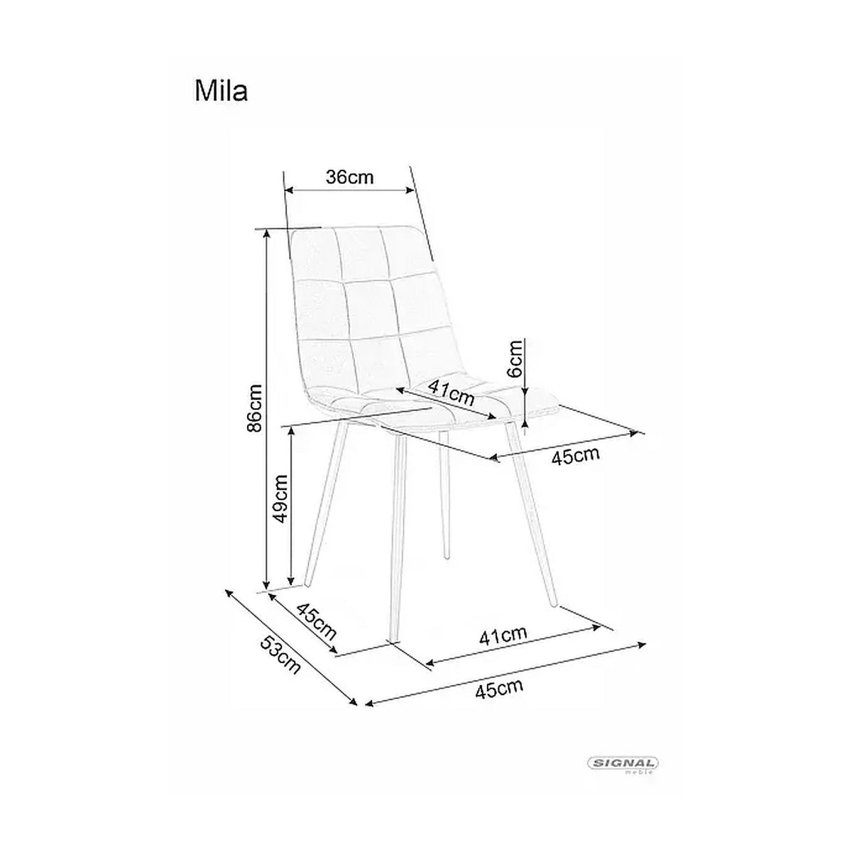 Scaun tapitat MILA, bej/negru, stofa catifelata/metal, 45x41x86 cm