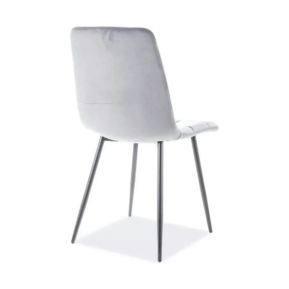 Scaun tapitat MILA, gri, stofa catifelata/metal, 47x45x87