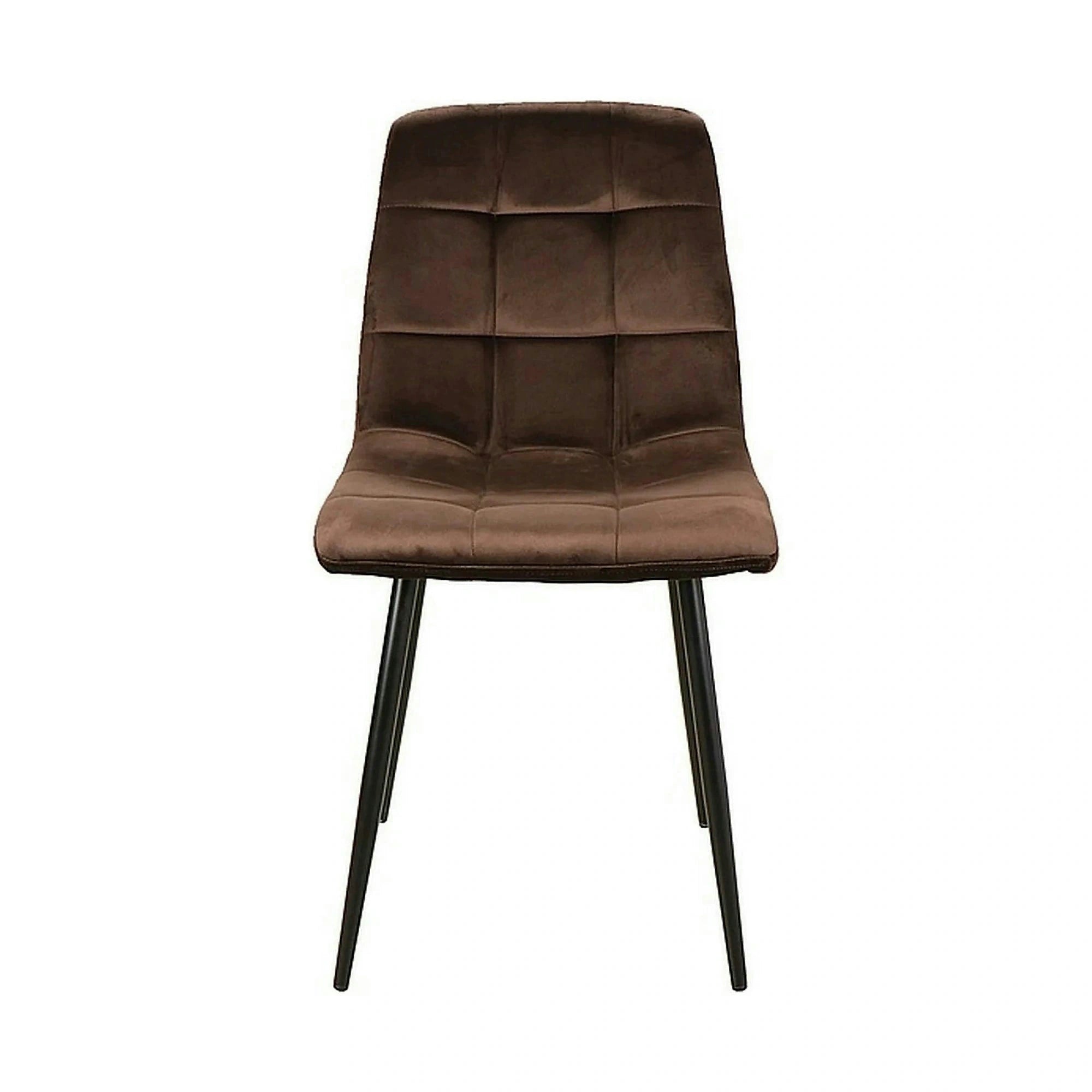 Scaun tapitat MILA, maro/negru, stofa catifelata/metal, 45x41x86 cm