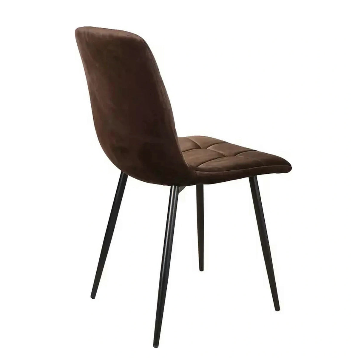 Scaun tapitat MILA, maro/negru, stofa catifelata/metal, 45x41x86 cm