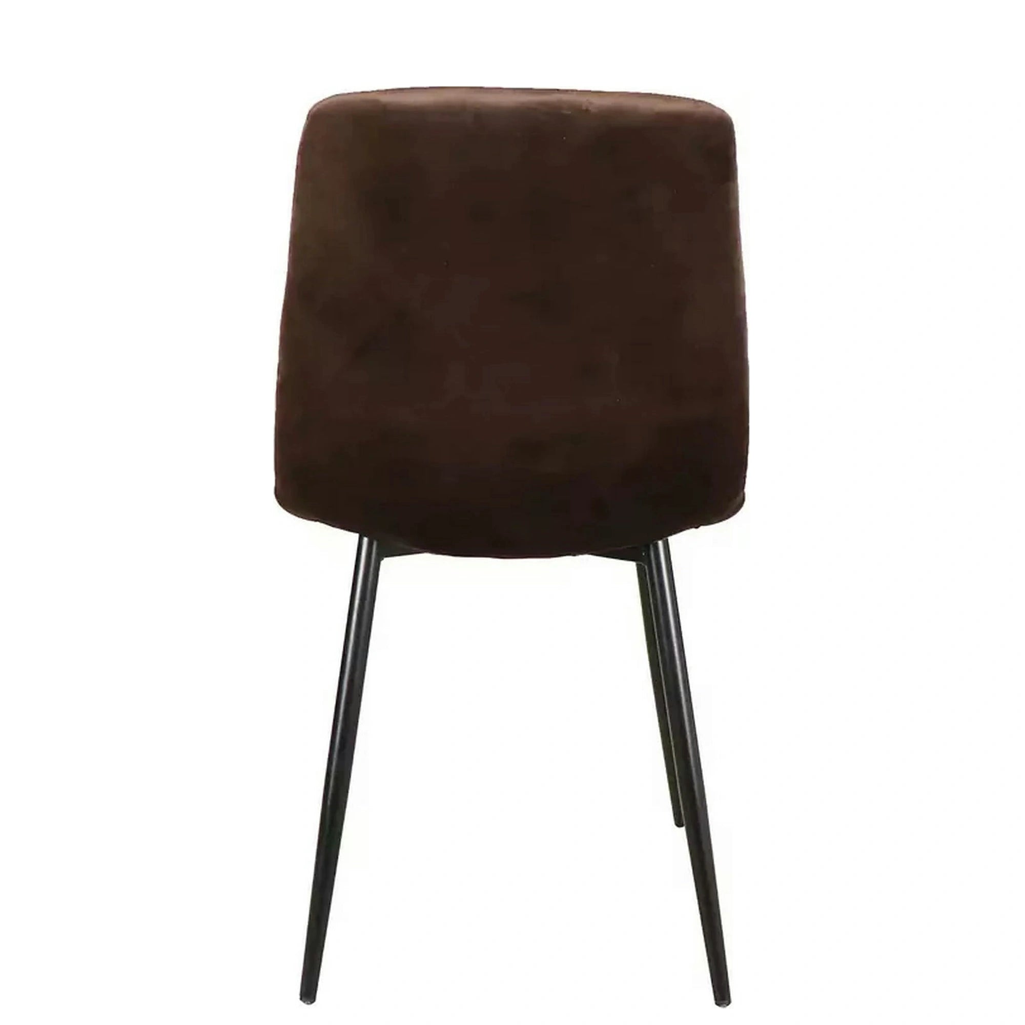 Scaun tapitat MILA, maro/negru, stofa catifelata/metal, 45x41x86 cm