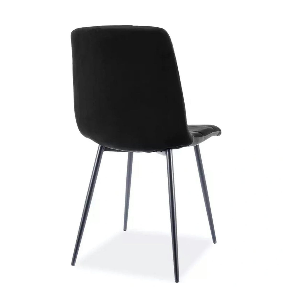 Scaun tapitat MILA, negru, stofa catifelata/metal, 45x41x86 cm