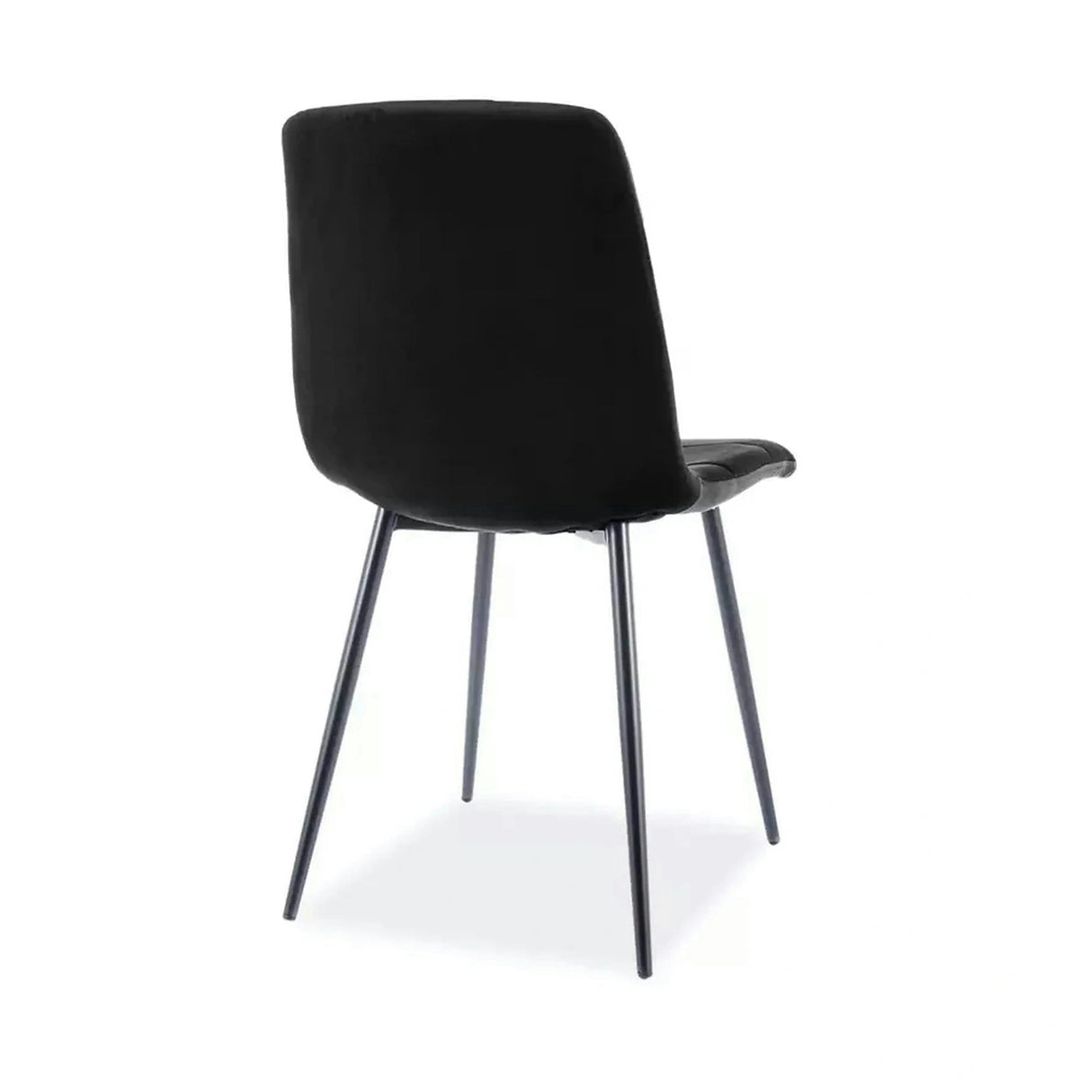 Scaun tapitat MILA, negru, stofa catifelata/metal, 45x41x86 cm