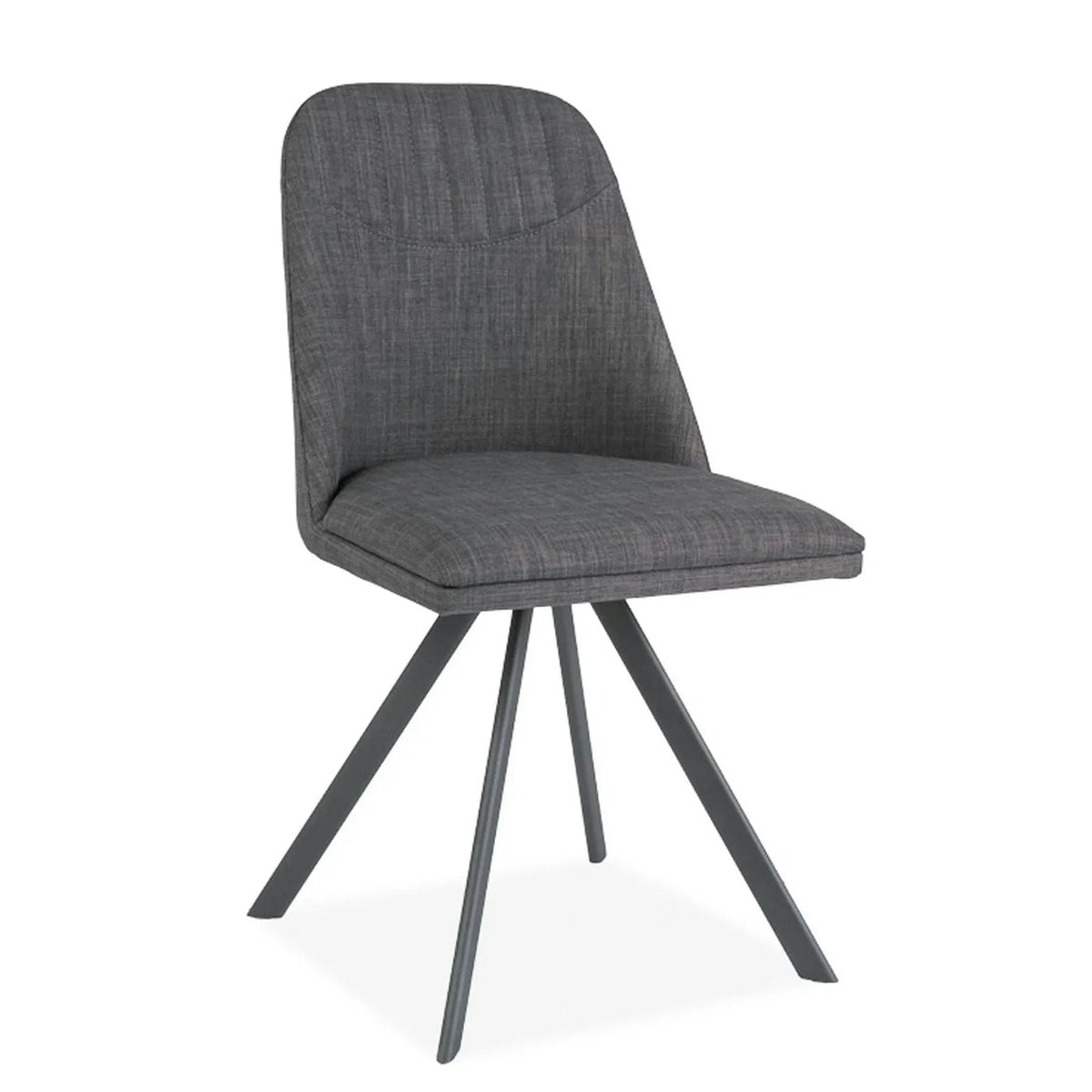 Scaun tapitat Milton, gri, stofa clasica/metal, 46X45X88 cm