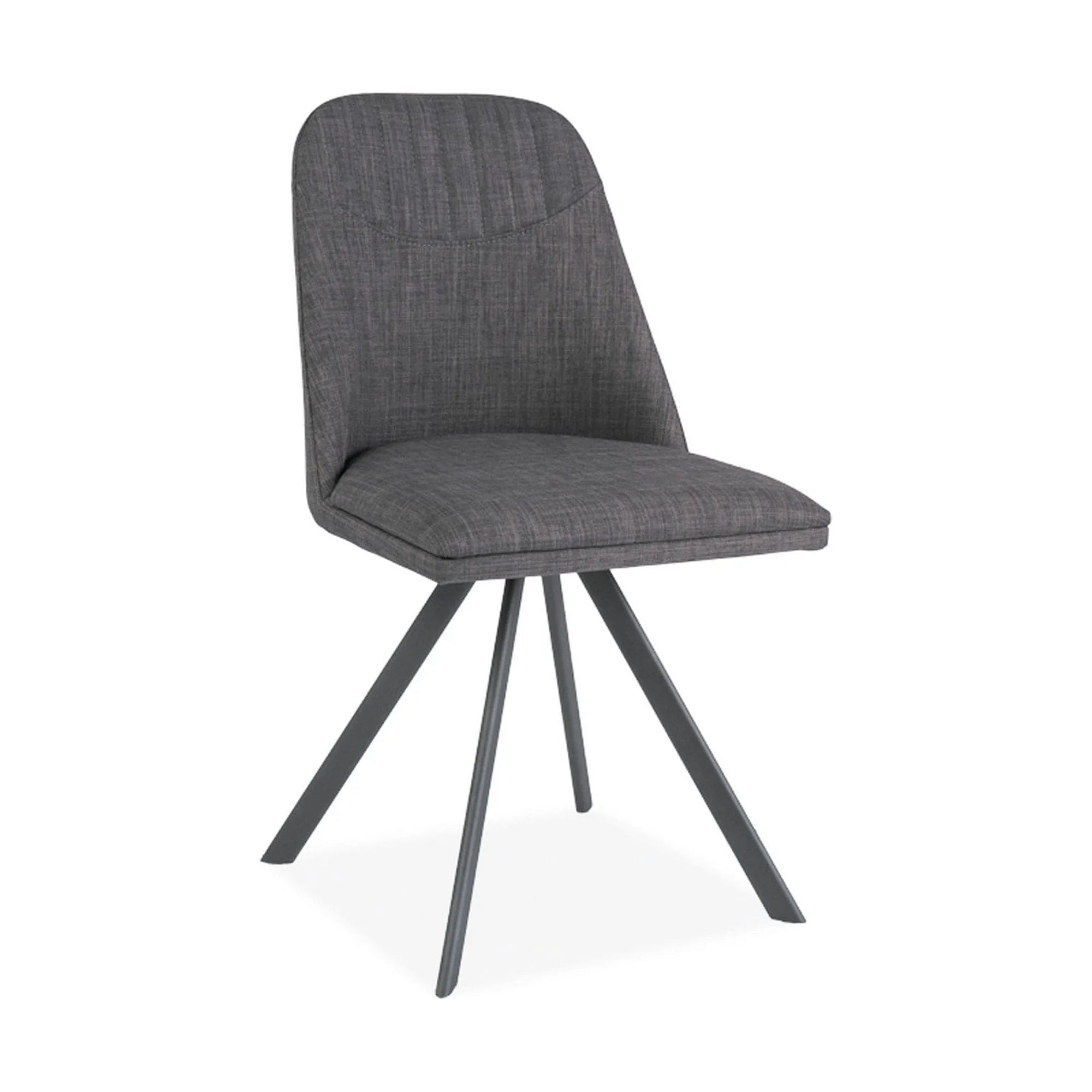 Scaun tapitat Milton, gri, stofa clasica/metal, 46X45X88 cm