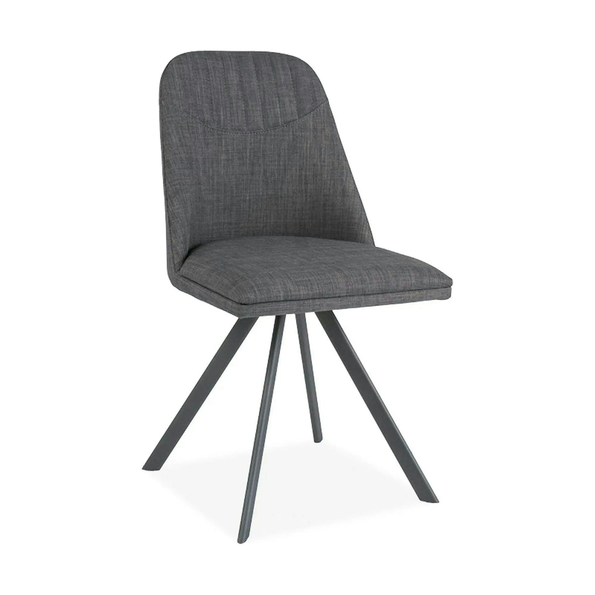 Scaun tapitat Milton, gri, stofa clasica/metal, 46X45X88 cm