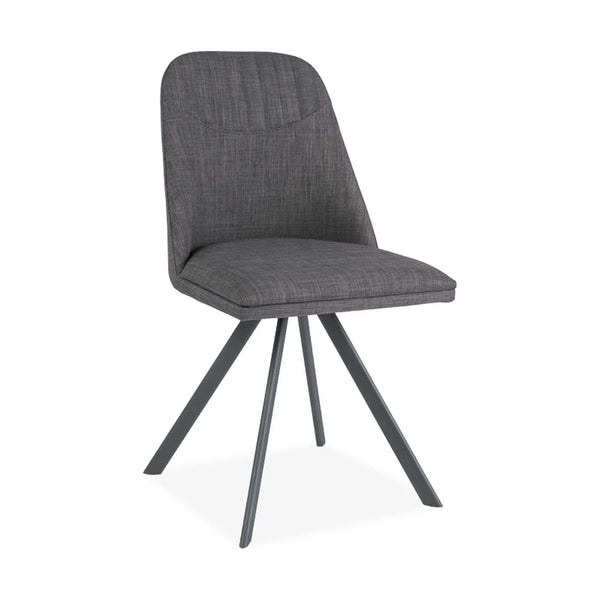 Scaun tapitat Milton, gri, stofa clasica/metal, 46X45X88 cm