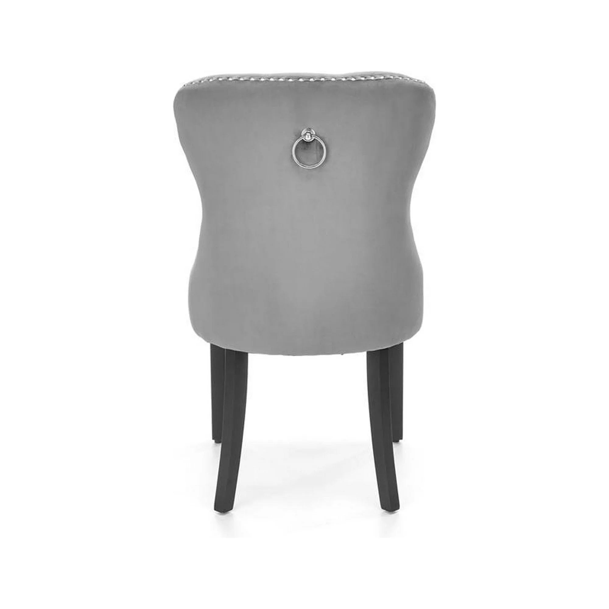 Scaun tapitat MIYA, gri/negru, stofa catifelata, 54x60x100 cm