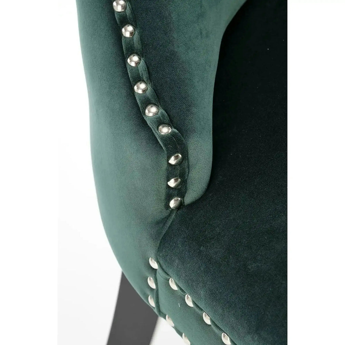 Scaun tapitat MIYA, verde/negru, stofa catifelata, 54x60x100 cm