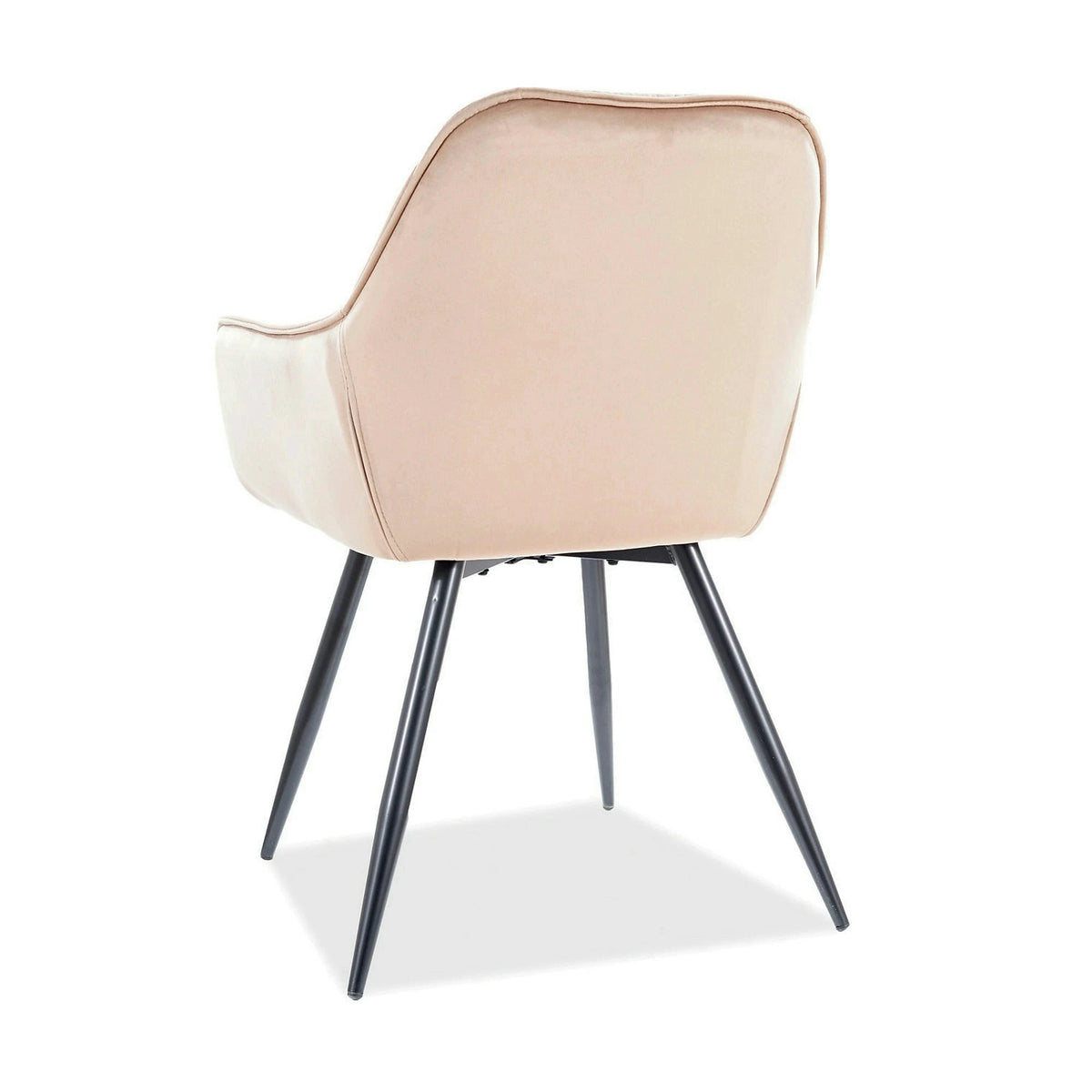 Scaun tapitat modern CHERRY, bej/negru, stofa catifelata/metal, 57x58x87 cm