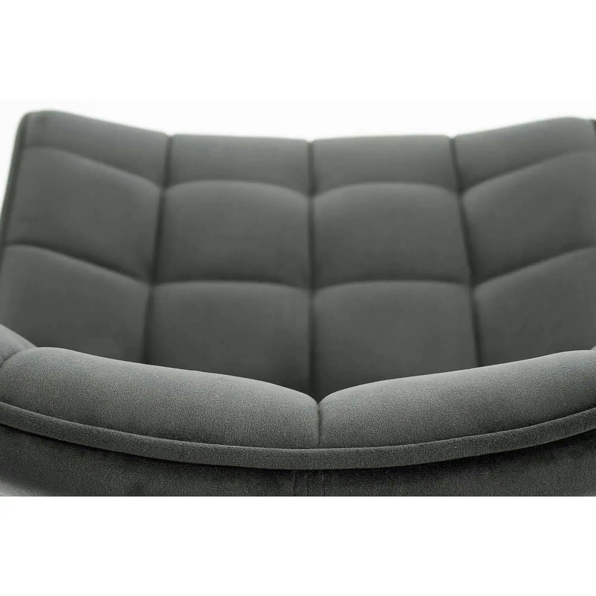 Scaun tapitat modern K332, gri/negru, stofa catifelata/metal, 46X61X84 CM